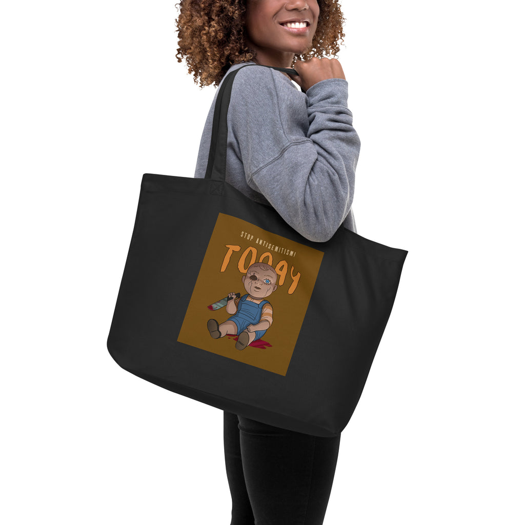 Horror Movie | Antisemitism | Large Organic Tote Bag Jouparty