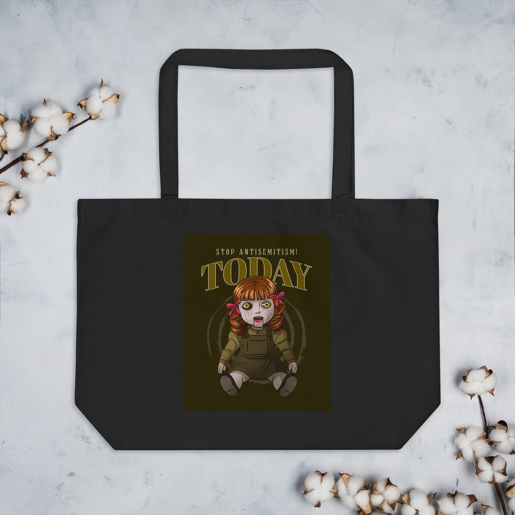 Horror Movie | Antisemitism | Large Organic Tote Bag Jouparty