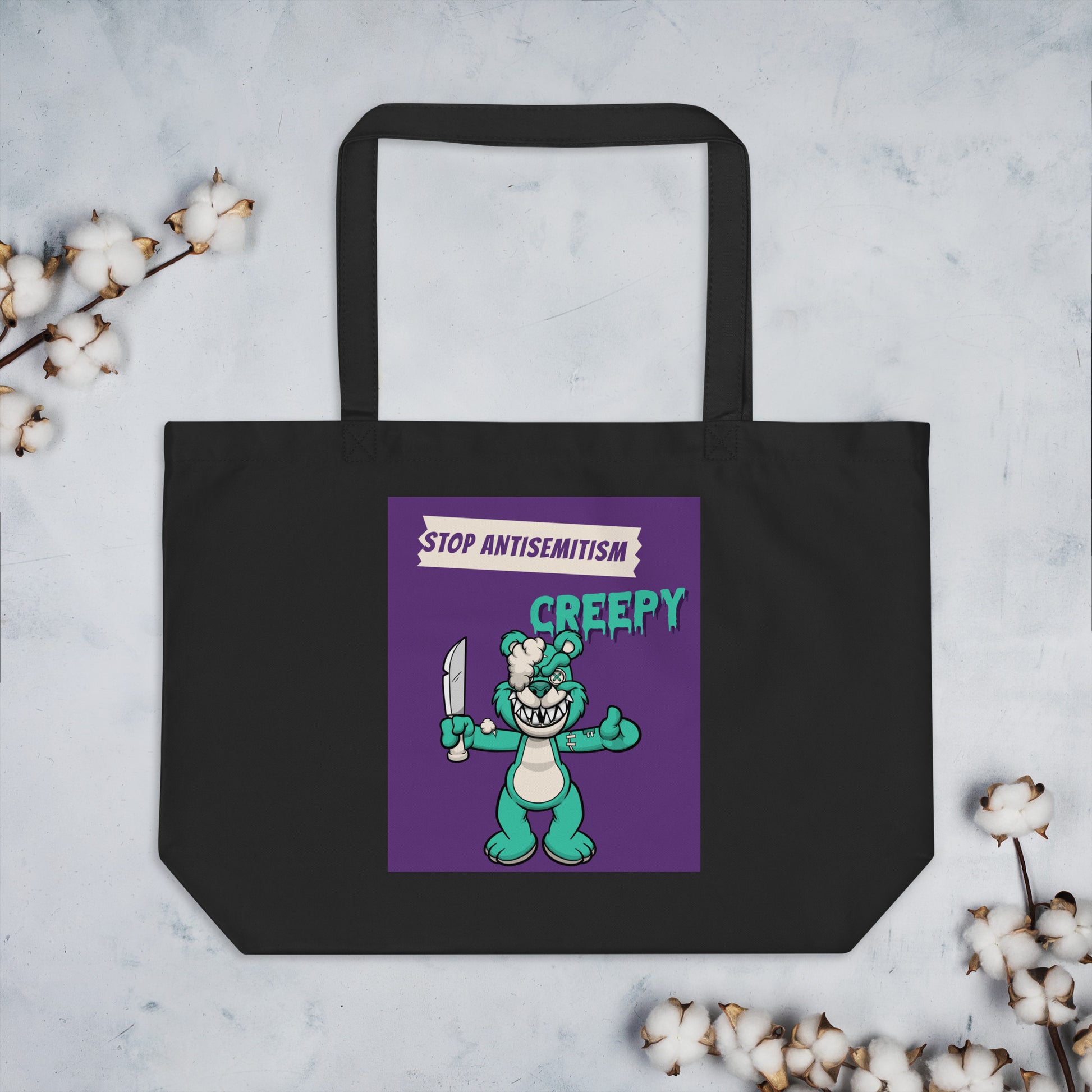 Horror Movie | Antisemitism | Large Organic Tote Bag Jouparty