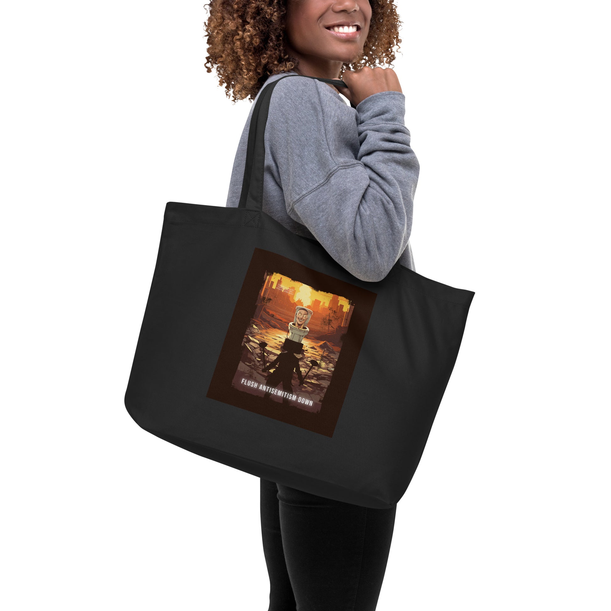 Horror Movie | Antisemitism | Large Organic Tote Bag Jouparty
