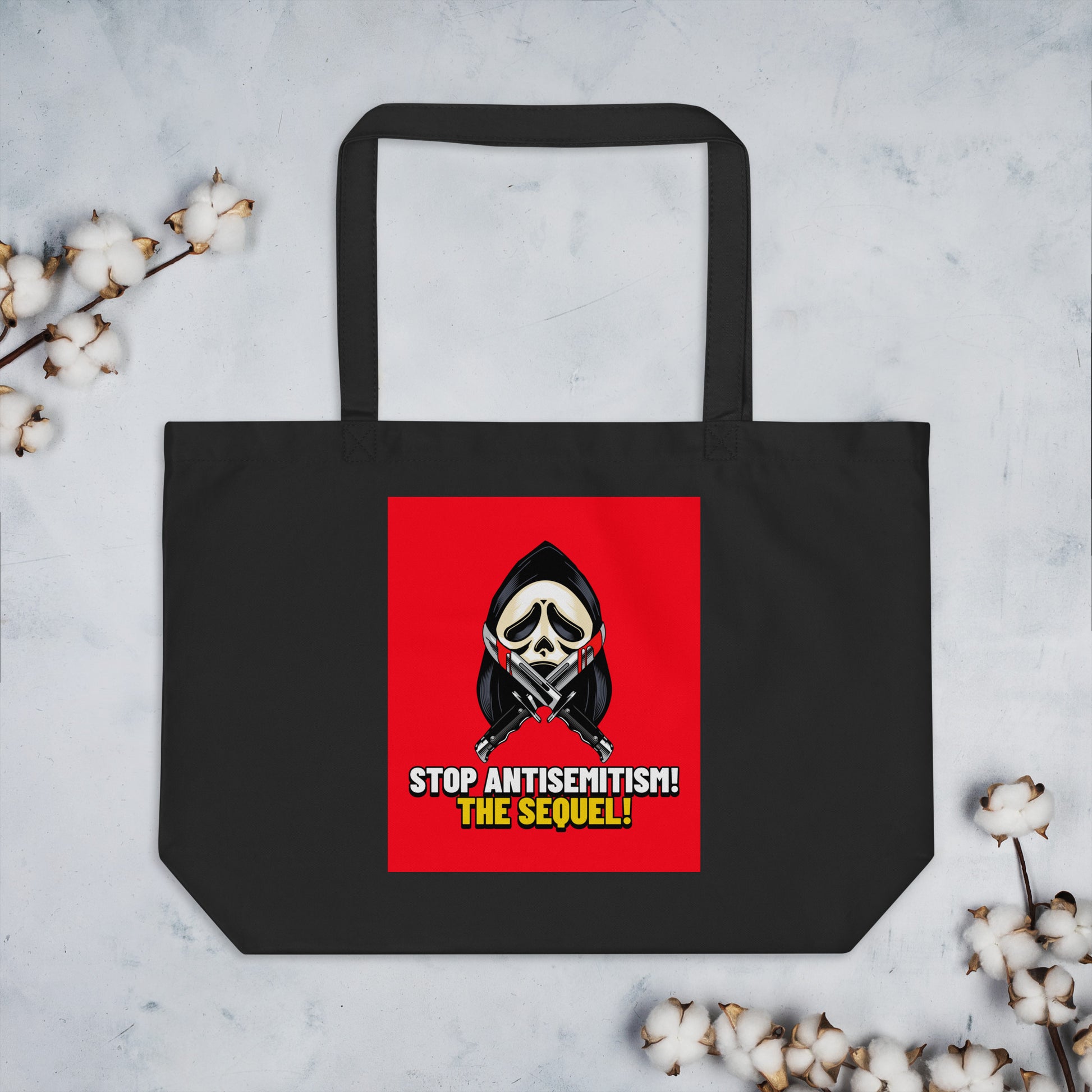 Horror Movie | Antisemitism | Large Organic Tote Bag Jouparty