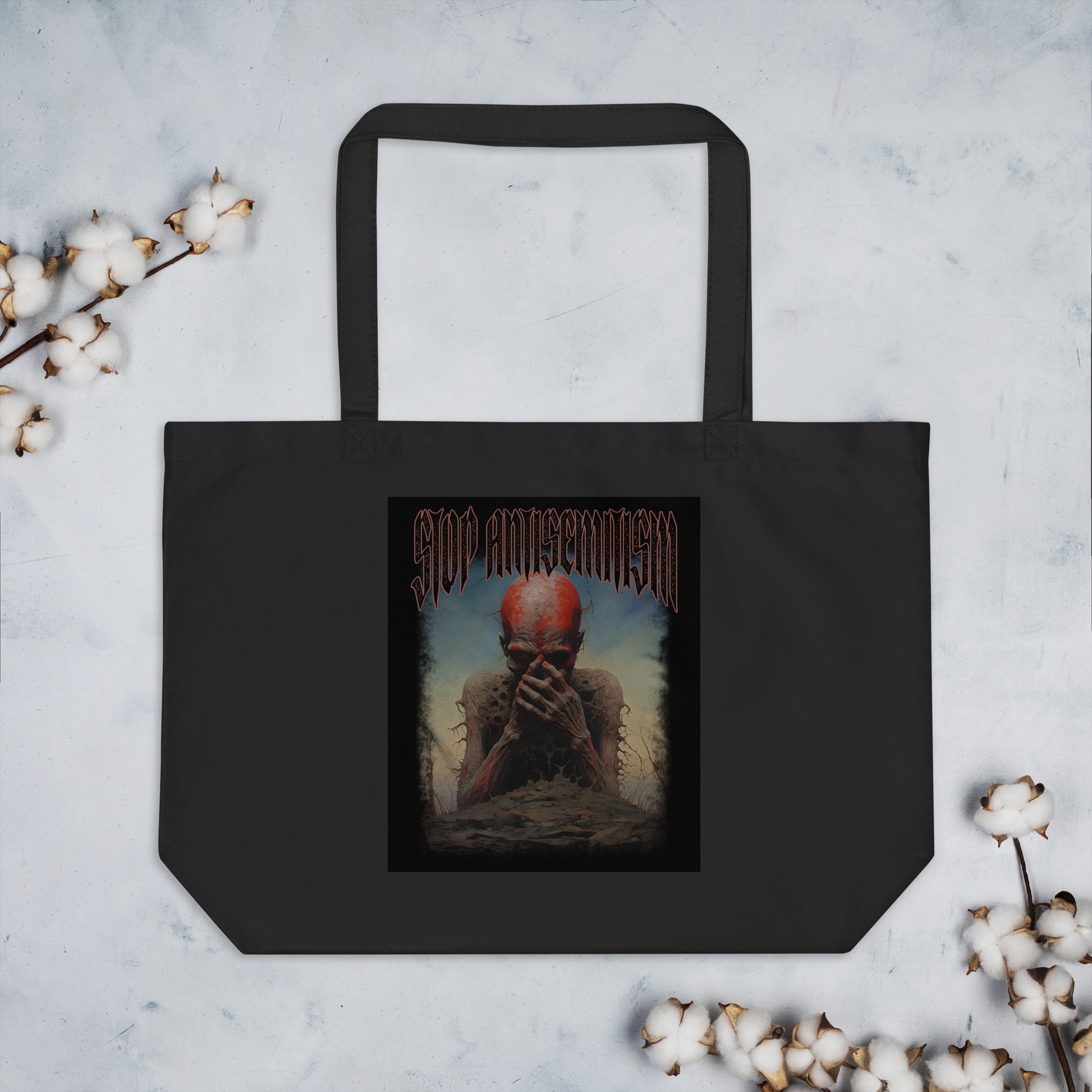 Horror Movie | Antisemitism | Large Organic Tote Bag Jouparty