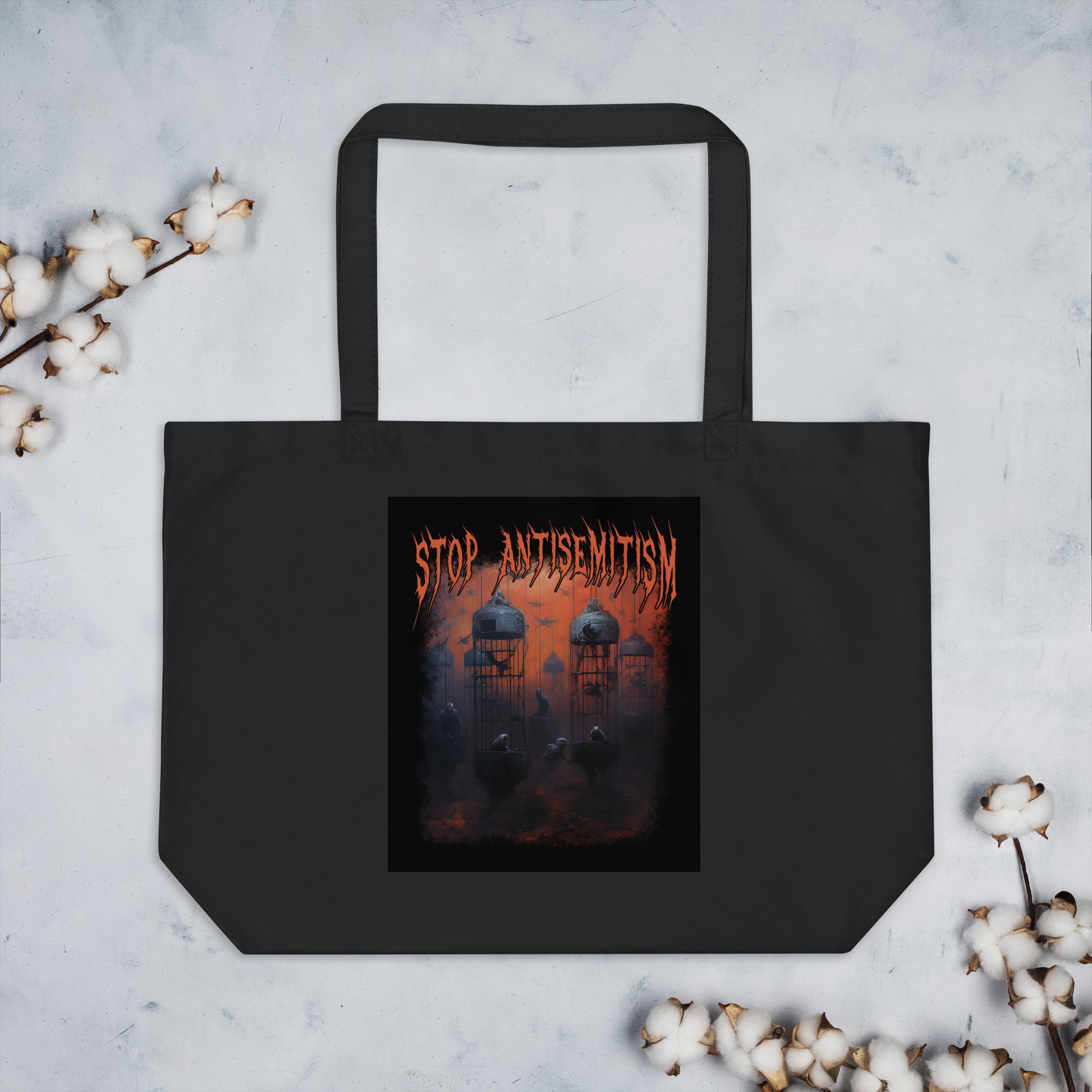 Horror Movie | Antisemitism | Large Organic Tote Bag Jouparty