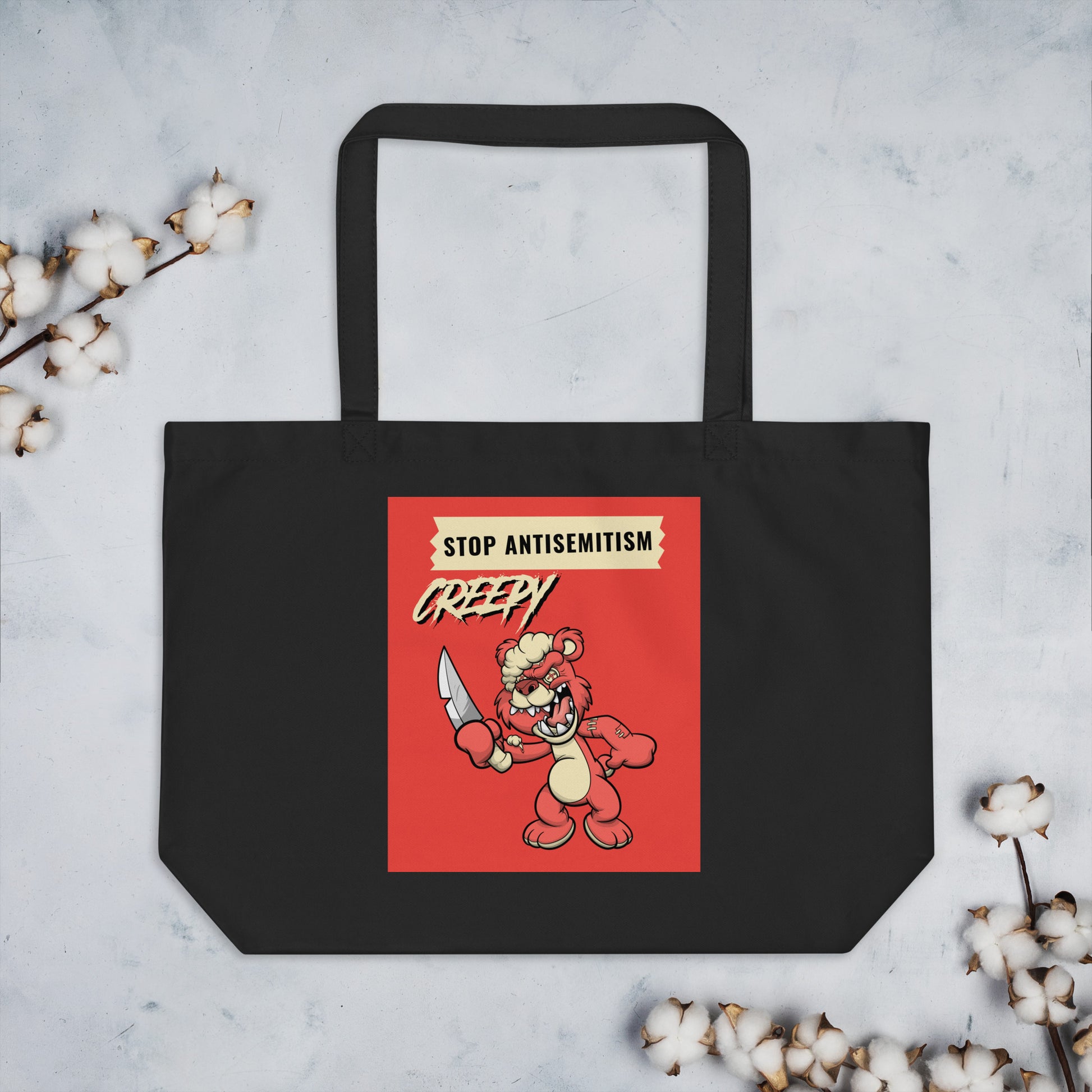 Horror Movie | Antisemitism | Large Organic Tote Bag Jouparty