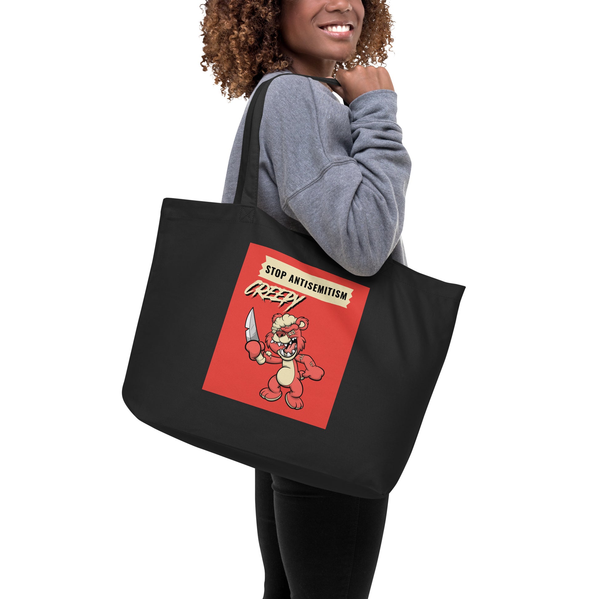 Horror Movie | Antisemitism | Large Organic Tote Bag Jouparty