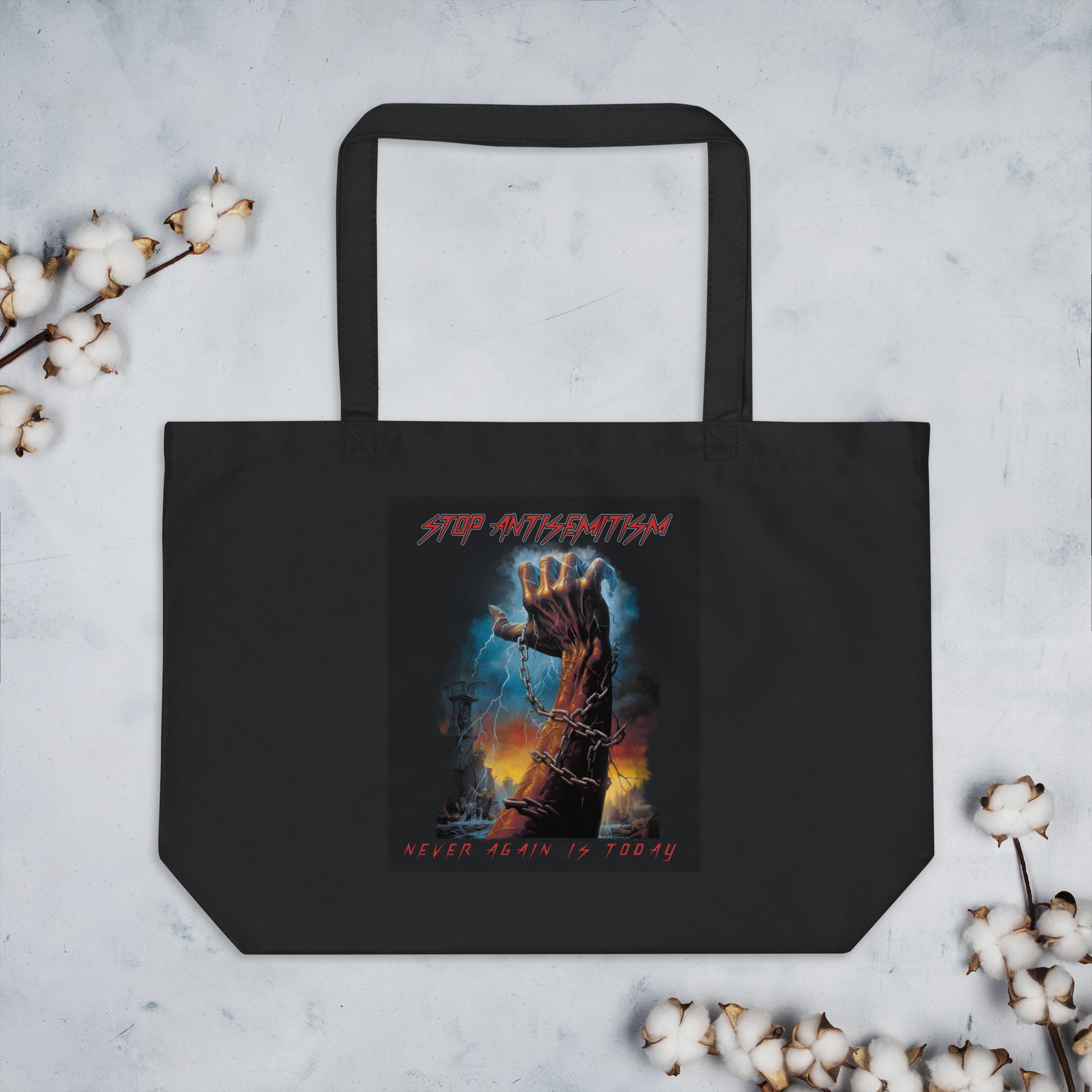Horror Movie | Antisemitism | Large Organic Tote Bag Jouparty