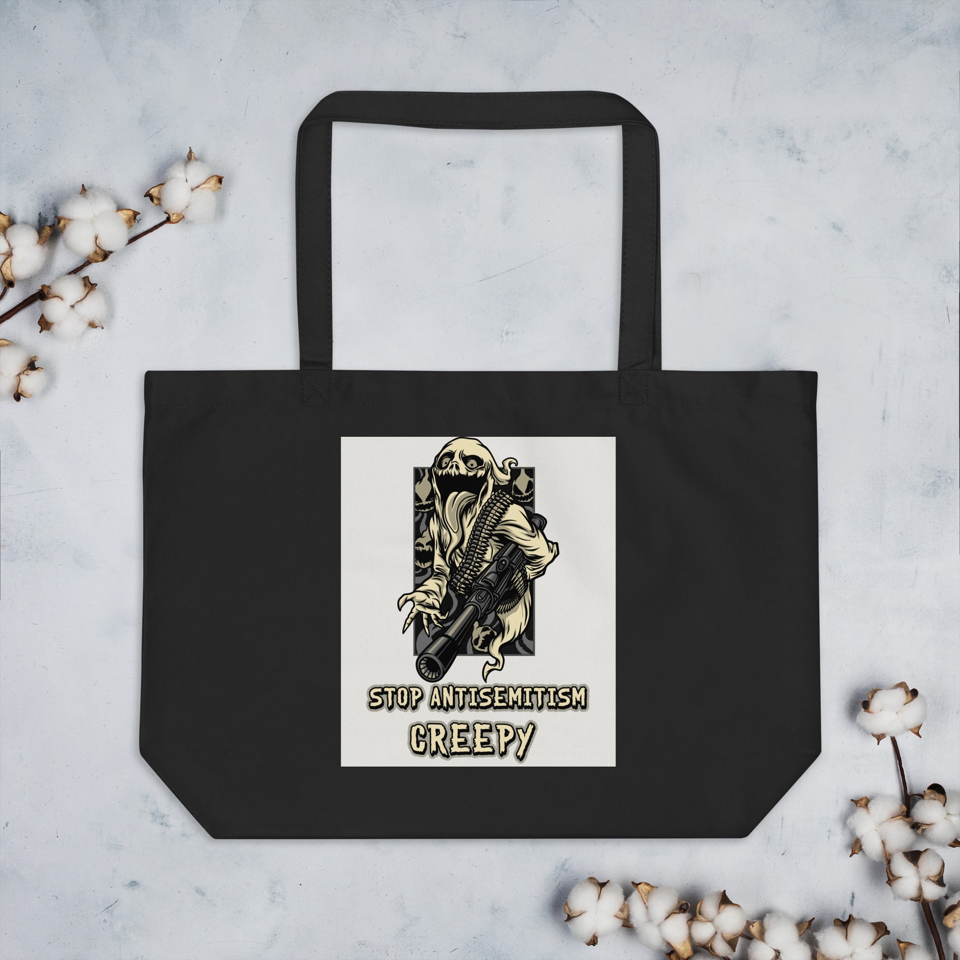 Horror Movie | Antisemitism | Large Organic Tote Bag Jouparty