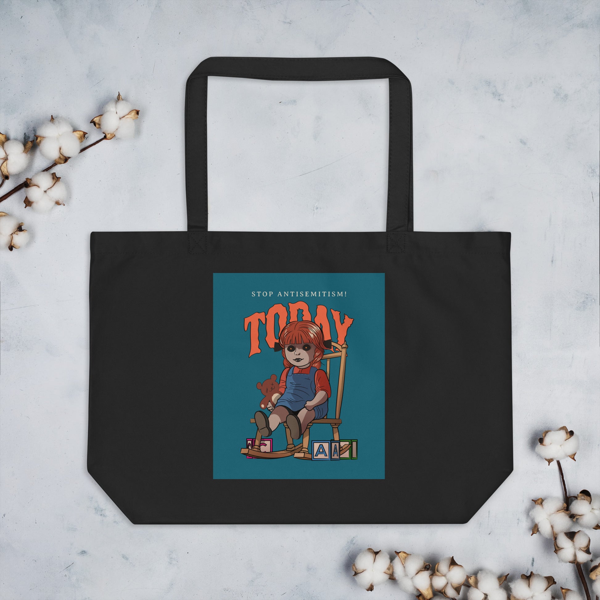 Horror Movie | Antisemitism | Large Organic Tote Bag