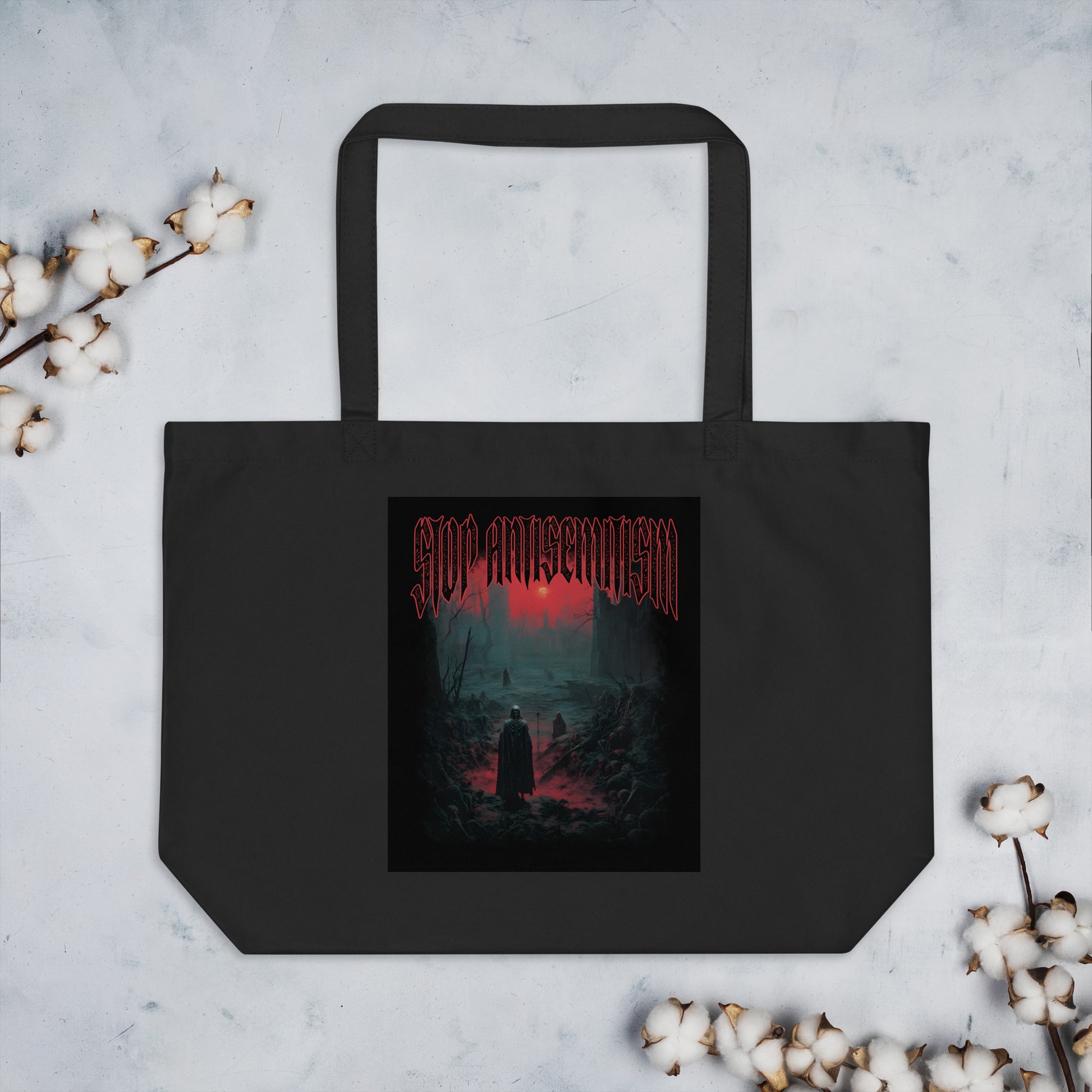 Horror Movie | Antisemitism | Large Organic Tote Bag Jouparty