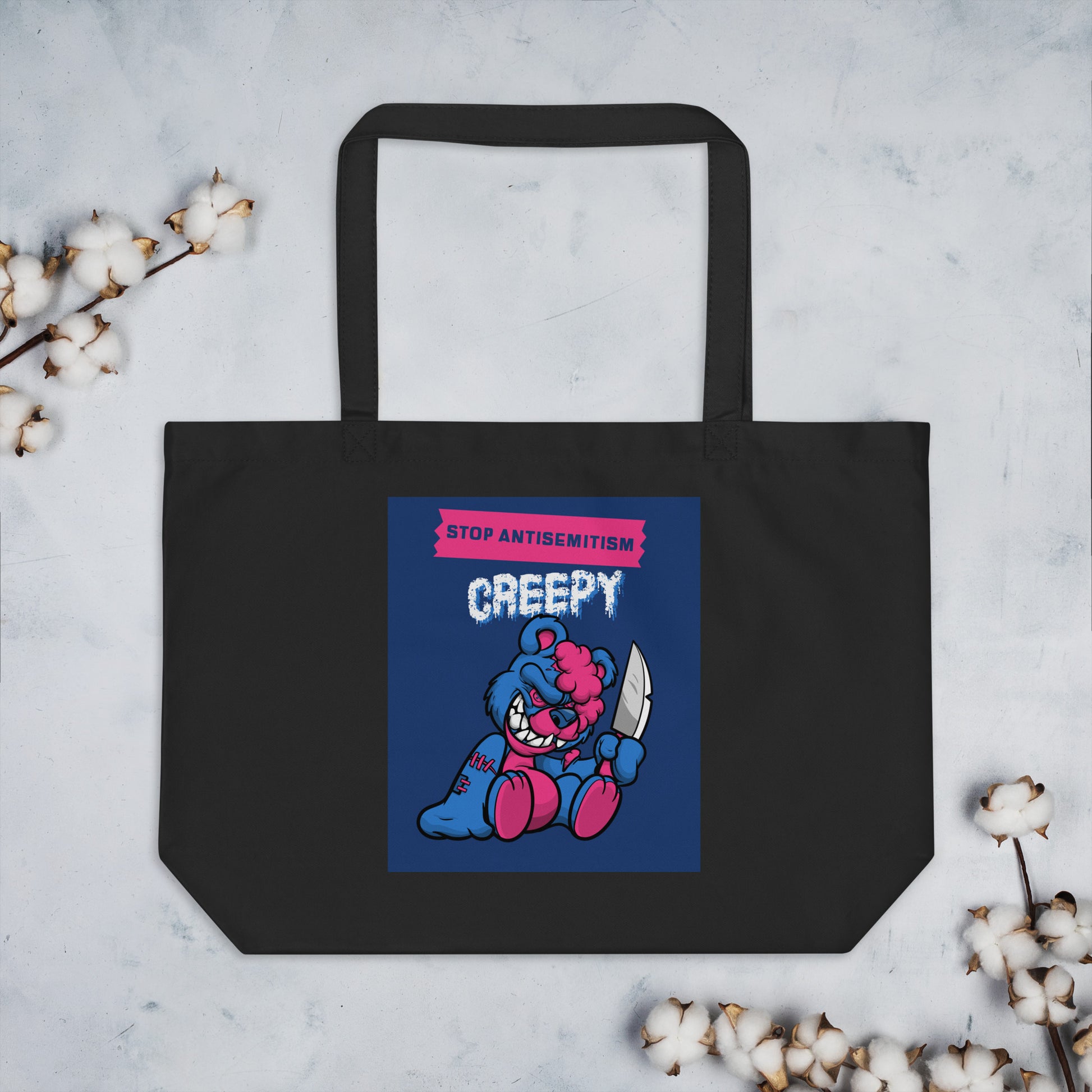 Horror Movie | Antisemitism | Large Organic Tote Bag Jouparty