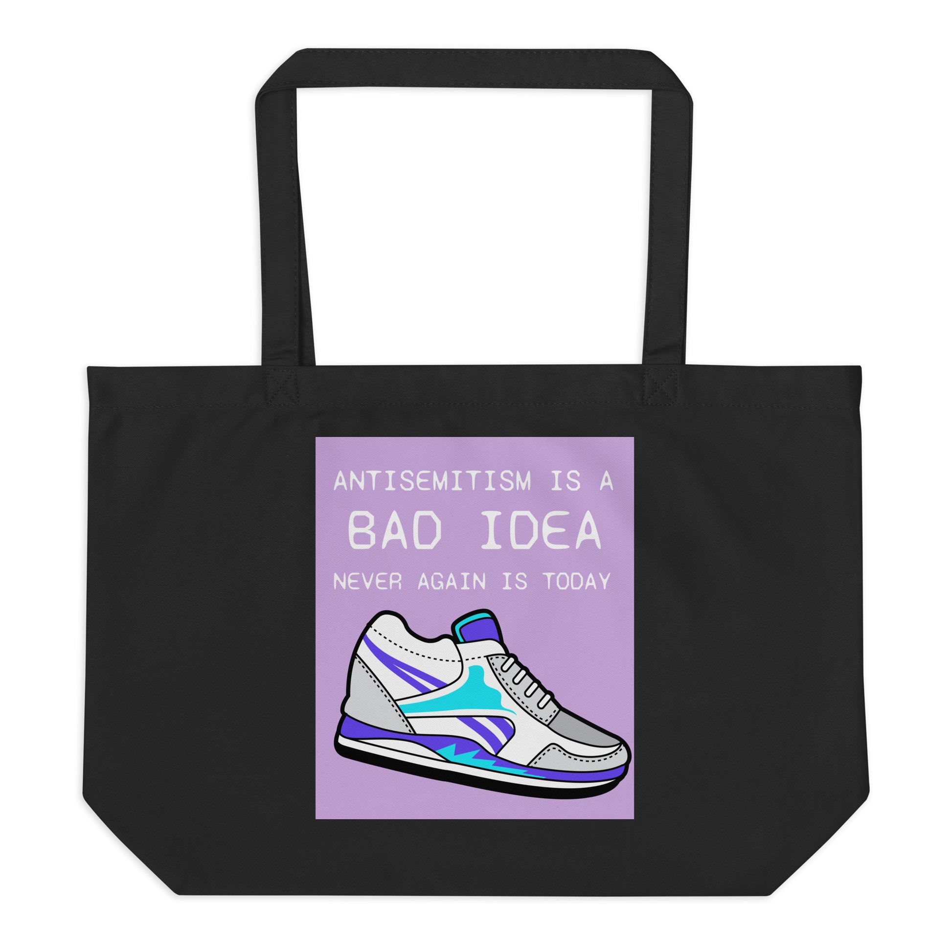Bad Idea | Antisemitism | Large Organic Tote Bag Jouparty