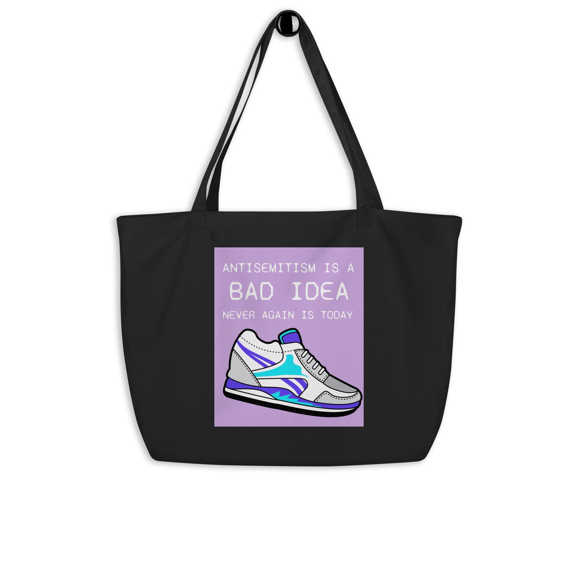 Bad Idea | Antisemitism | Large Organic Tote Bag Jouparty