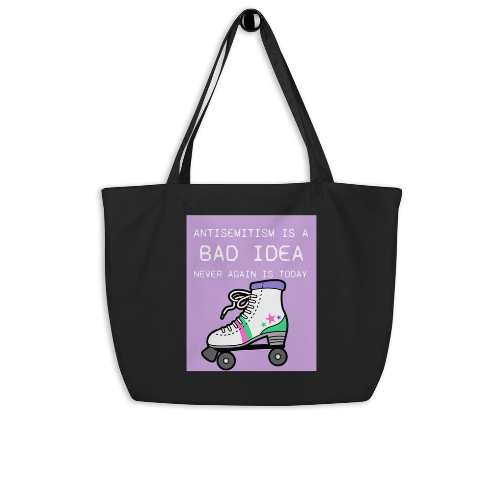 Bad Idea | Antisemitism | Large Organic Tote Bag Jouparty