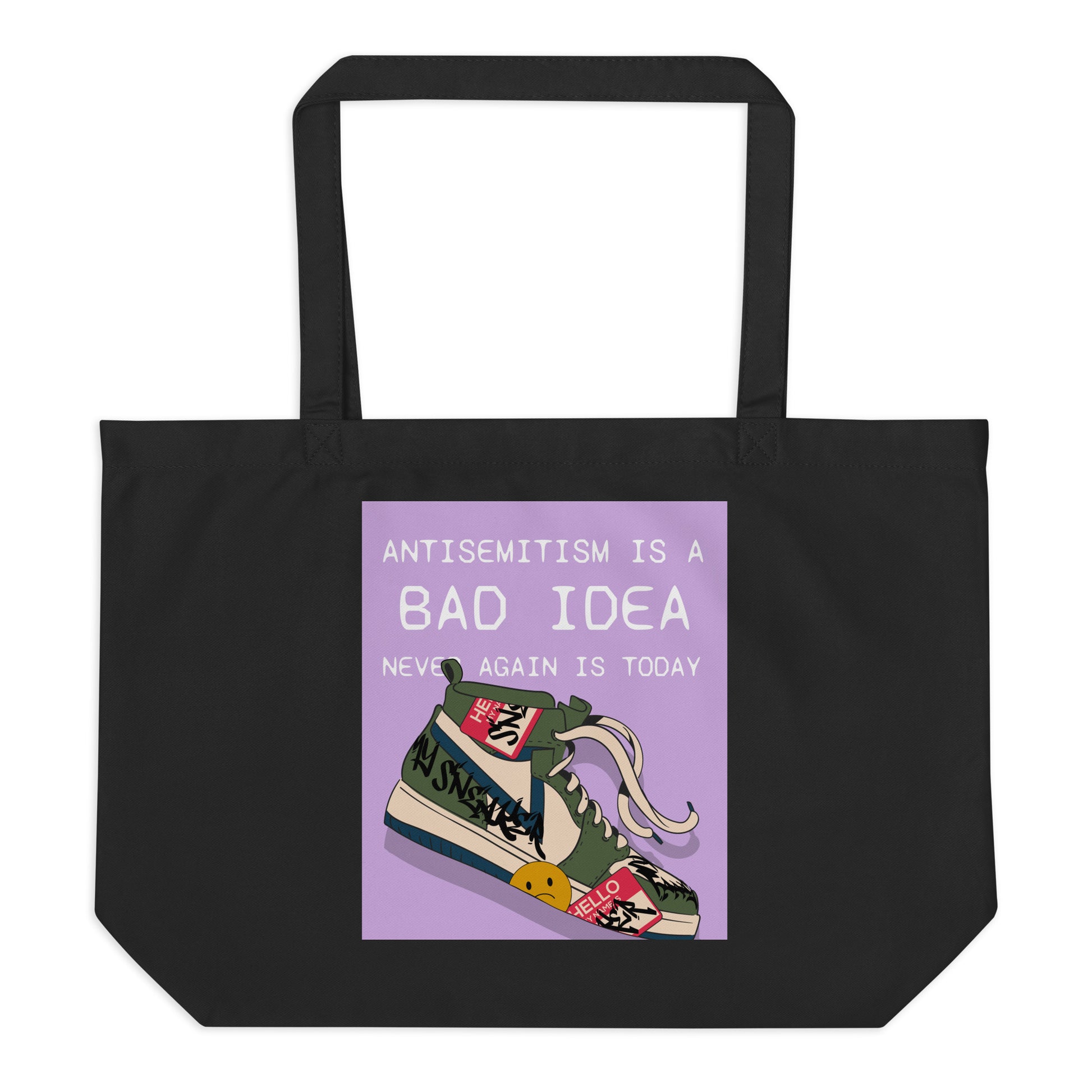 Bad Idea | Antisemitism | Large Organic Tote Bag Jouparty