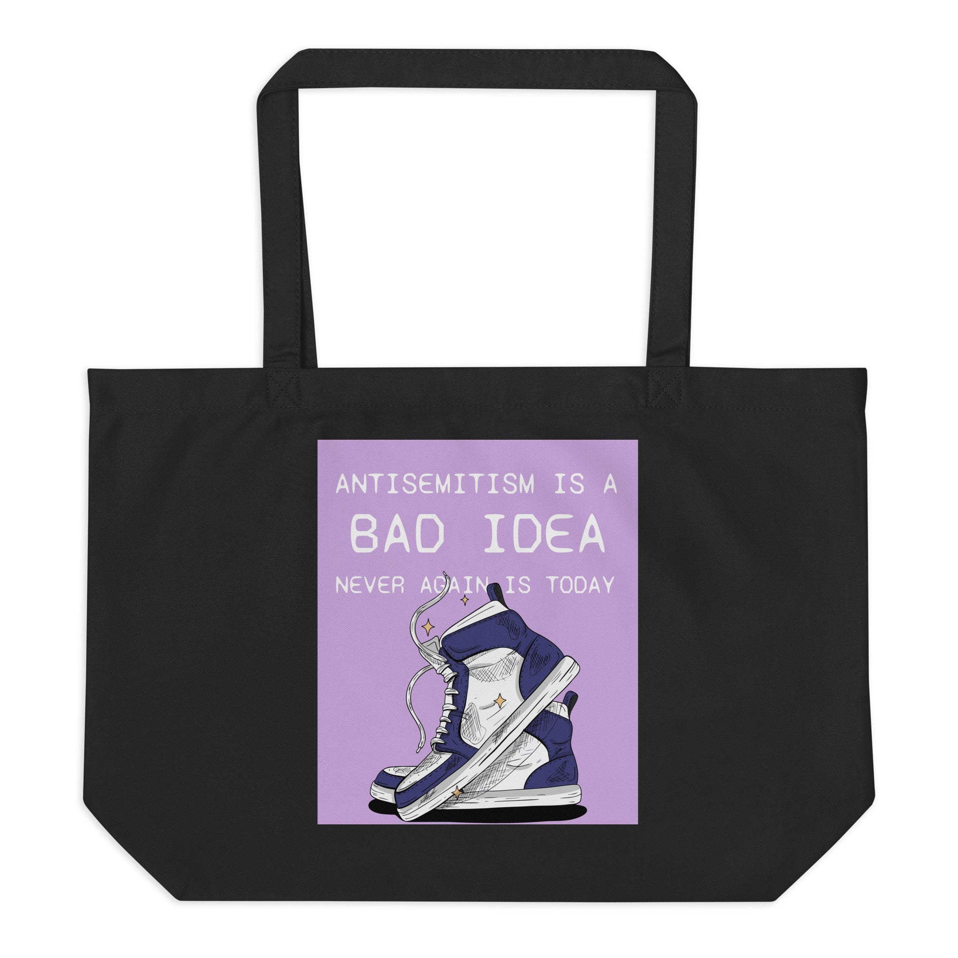 Bad Idea | Antisemitism | Large Organic Tote Bag Jouparty