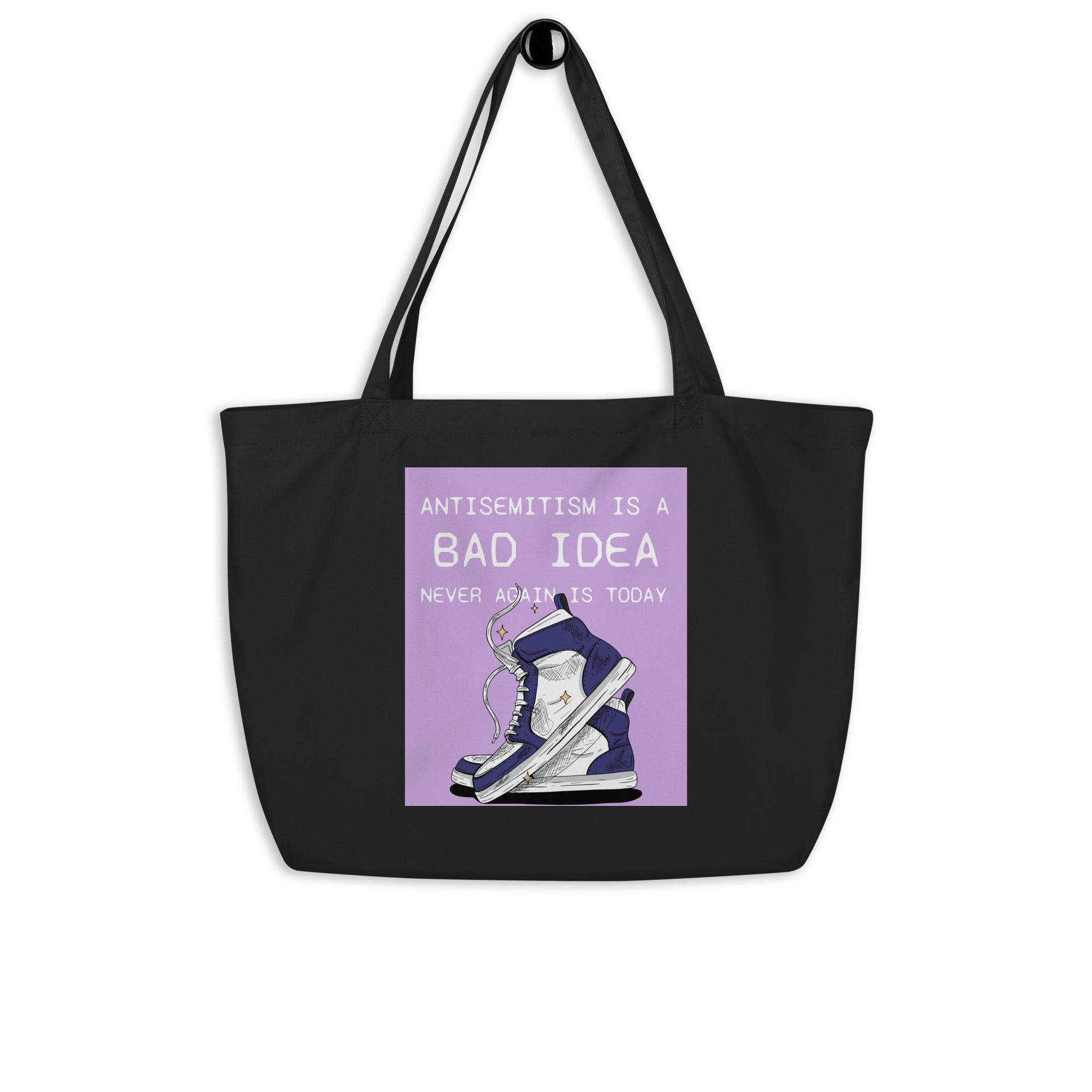 Bad Idea | Antisemitism | Large Organic Tote Bag Jouparty