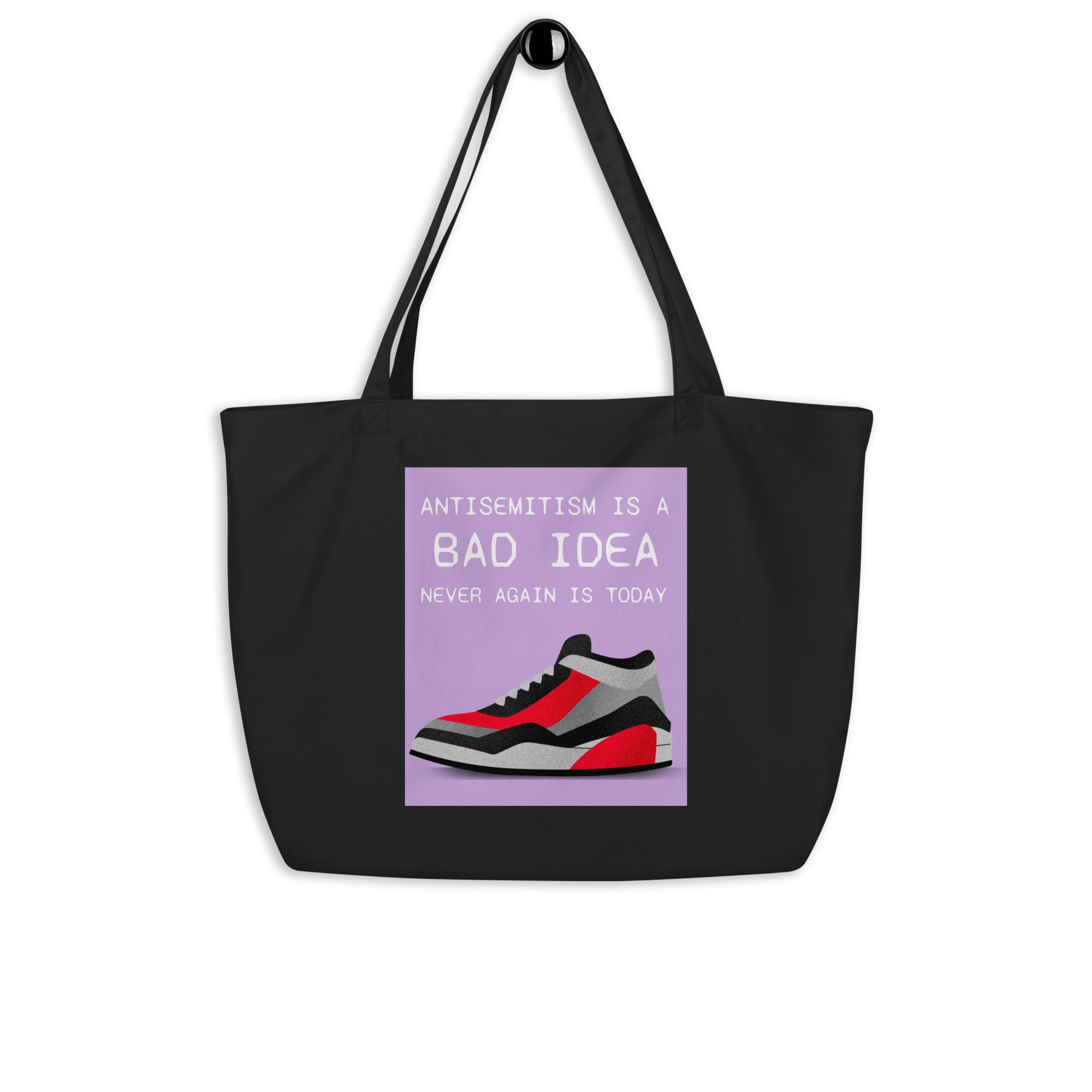 Bad Idea | Antisemitism | Large Organic Tote Bag Jouparty