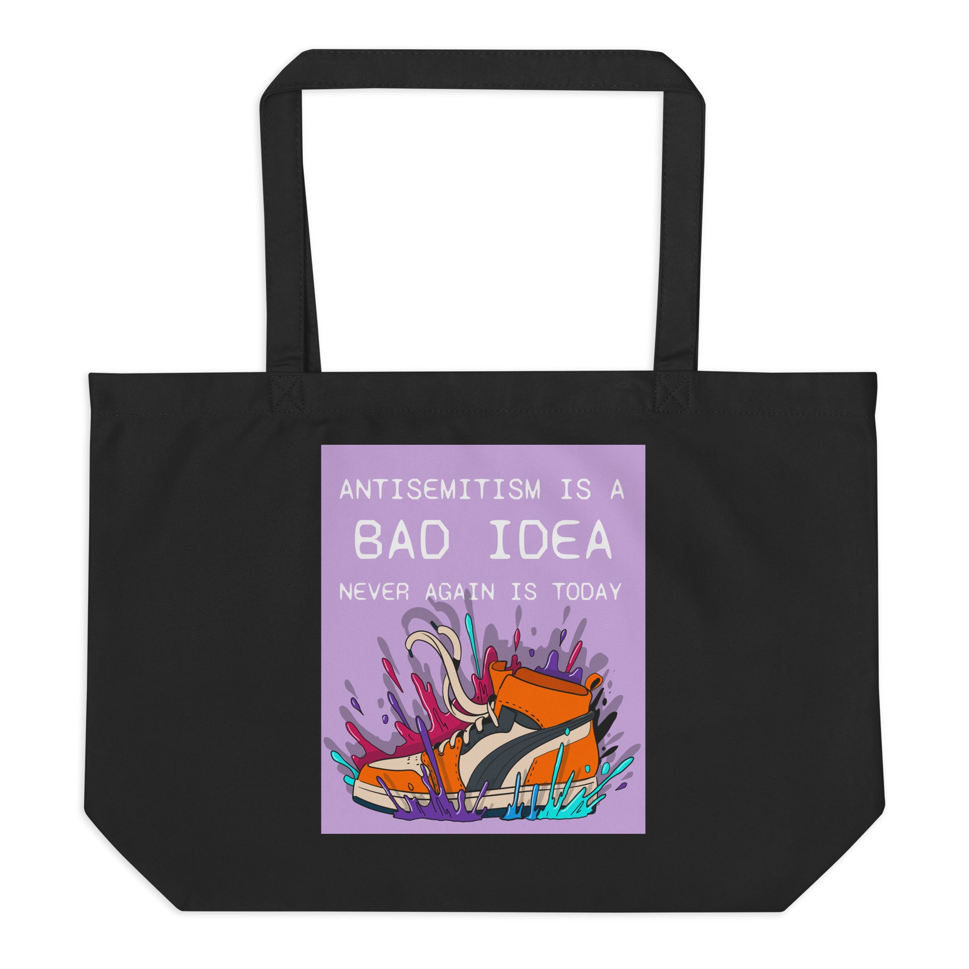 Bad Idea | Antisemitism | Large Organic Tote Bag Jouparty