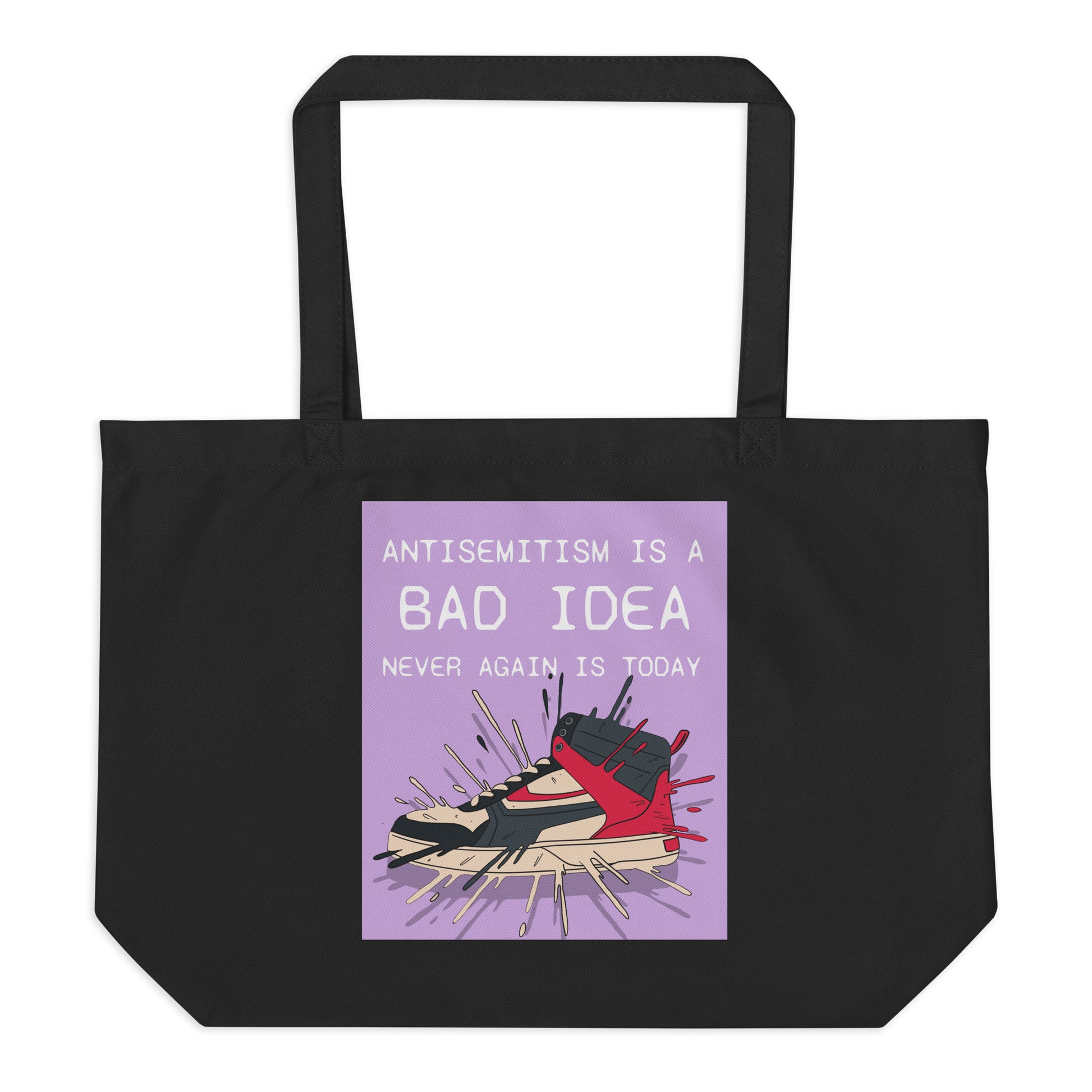 Bad Idea | Antisemitism | Large Organic Tote Bag Jouparty