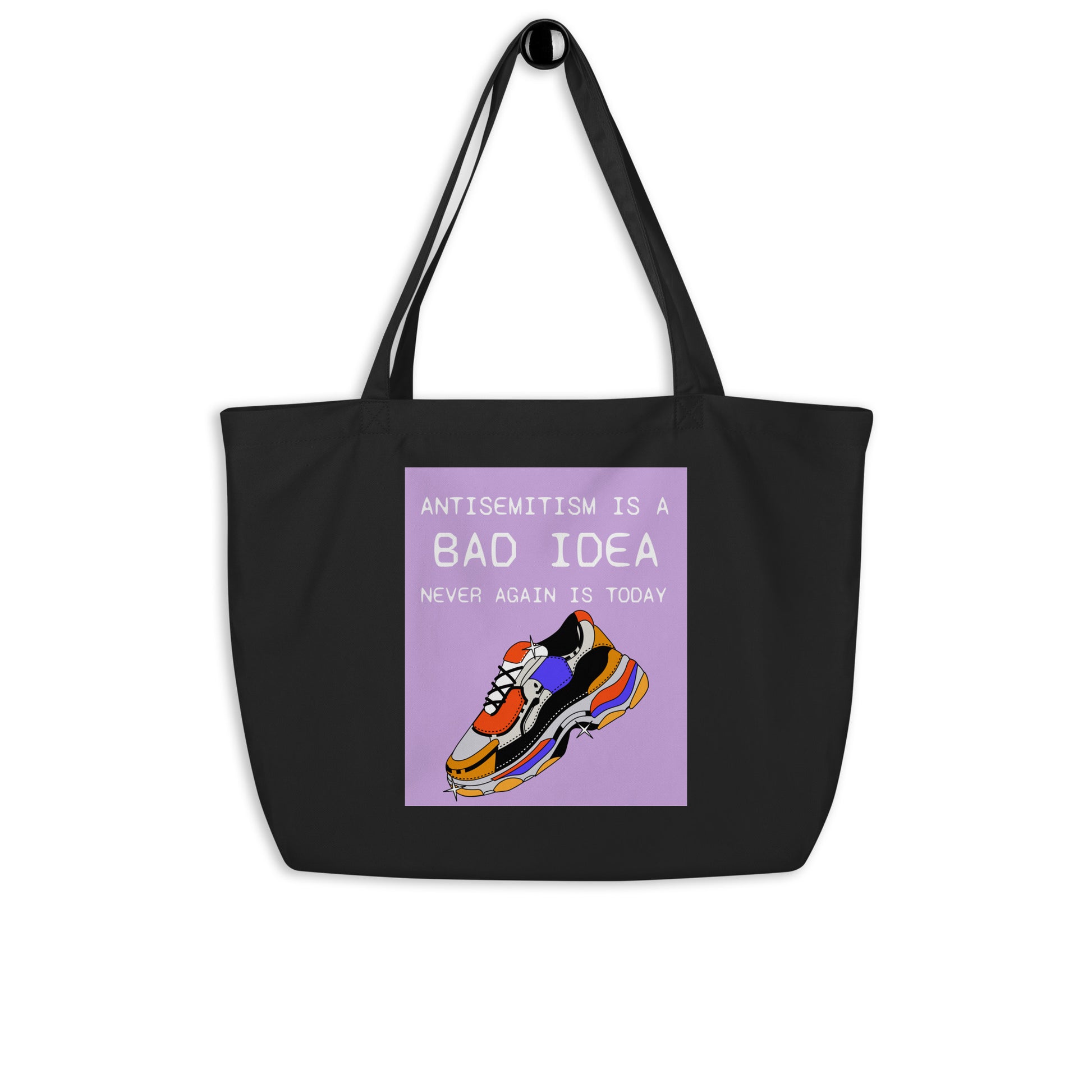 Bad Idea | Antisemitism | Large Organic Tote Bag