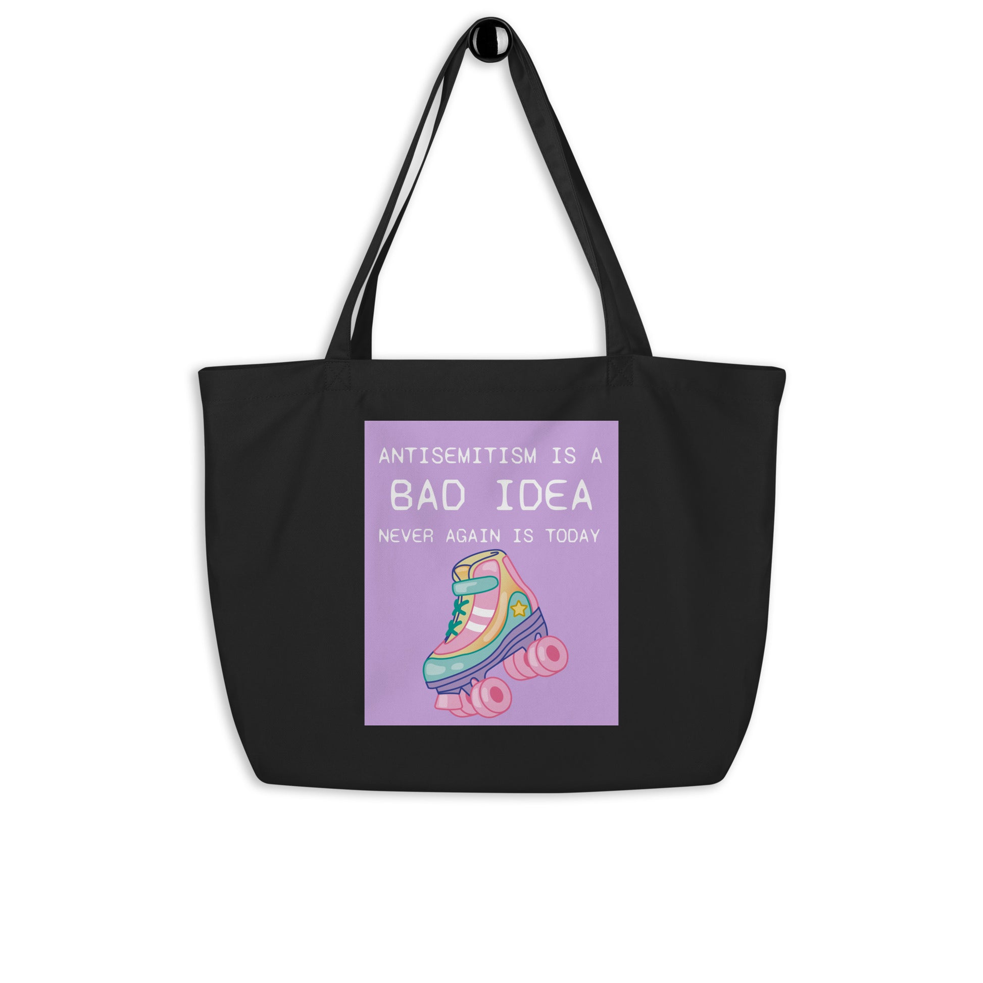 Bad Idea | Antisemitism | Large Organic Tote Bag Jouparty