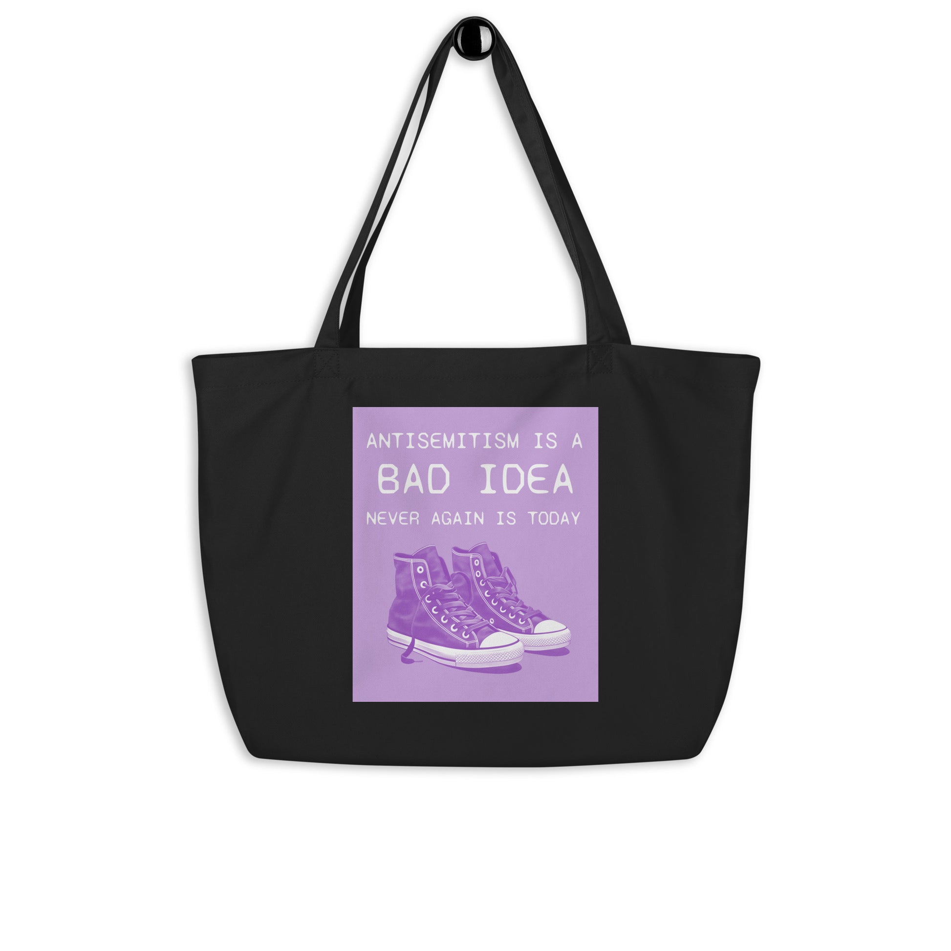 Bad Idea | Antisemitism | Large Organic Tote Bag Jouparty