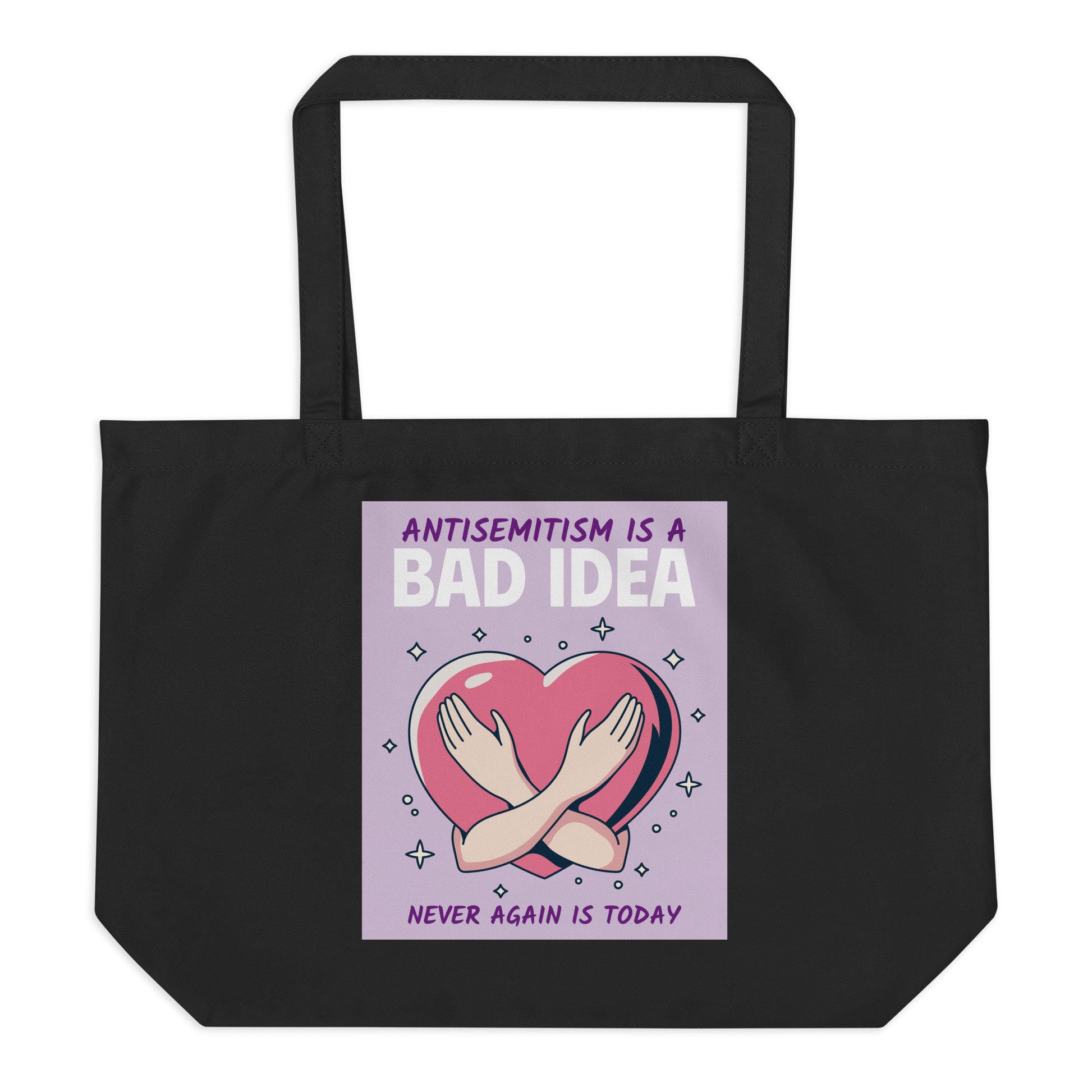 Bad Idea | Antisemitism | Large Organic Tote Bag Jouparty