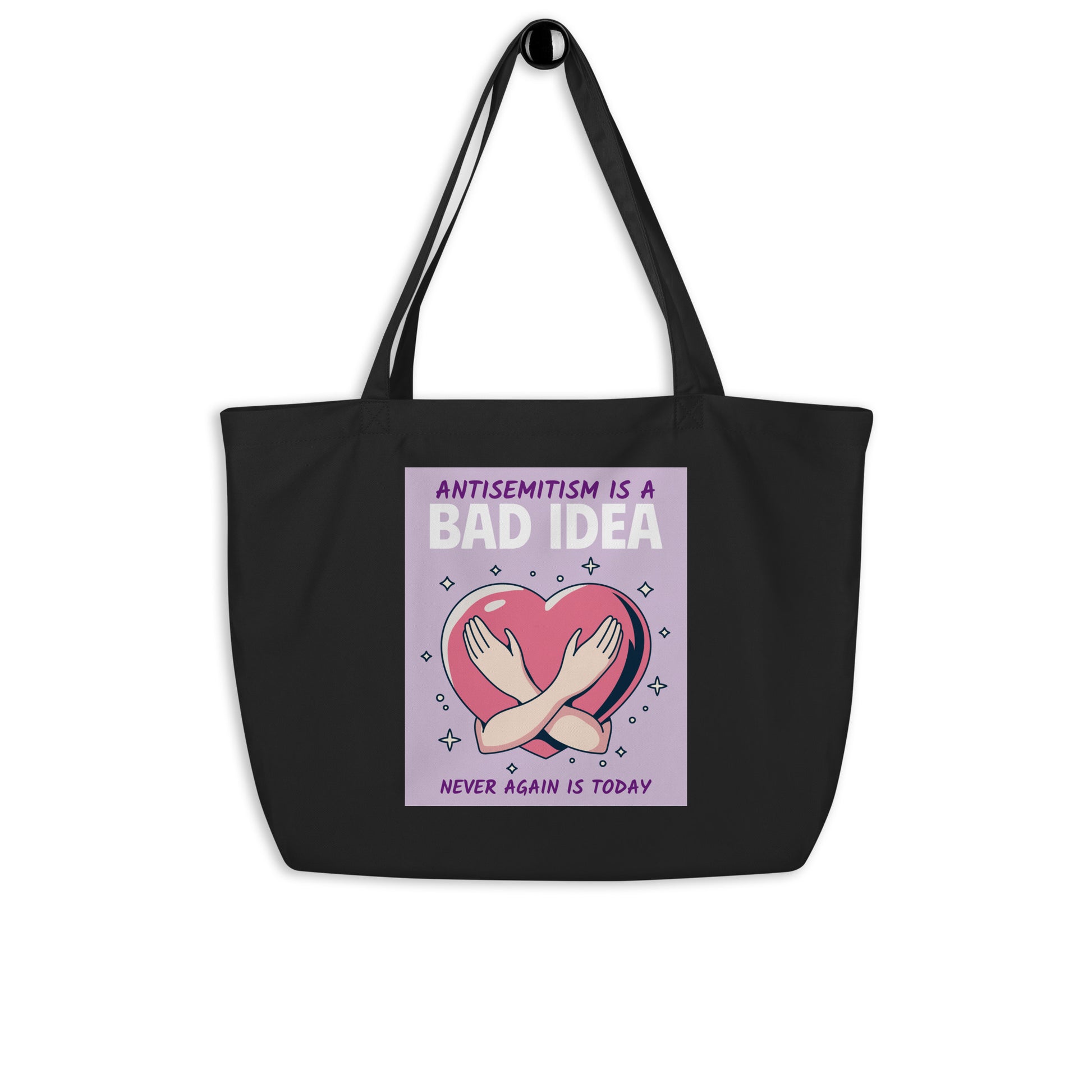 Bad Idea | Antisemitism | Large Organic Tote Bag Jouparty