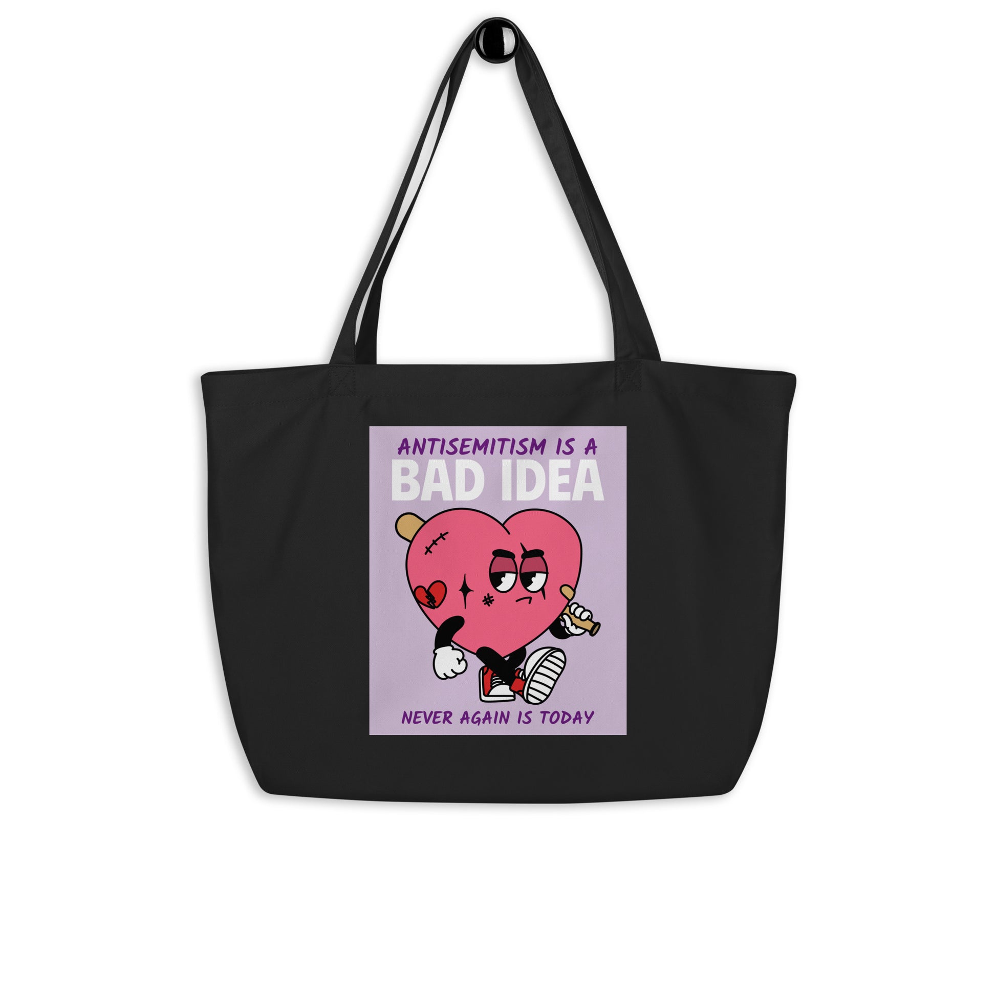 Bad Idea | Antisemitism | Large Organic Tote Bag Jouparty