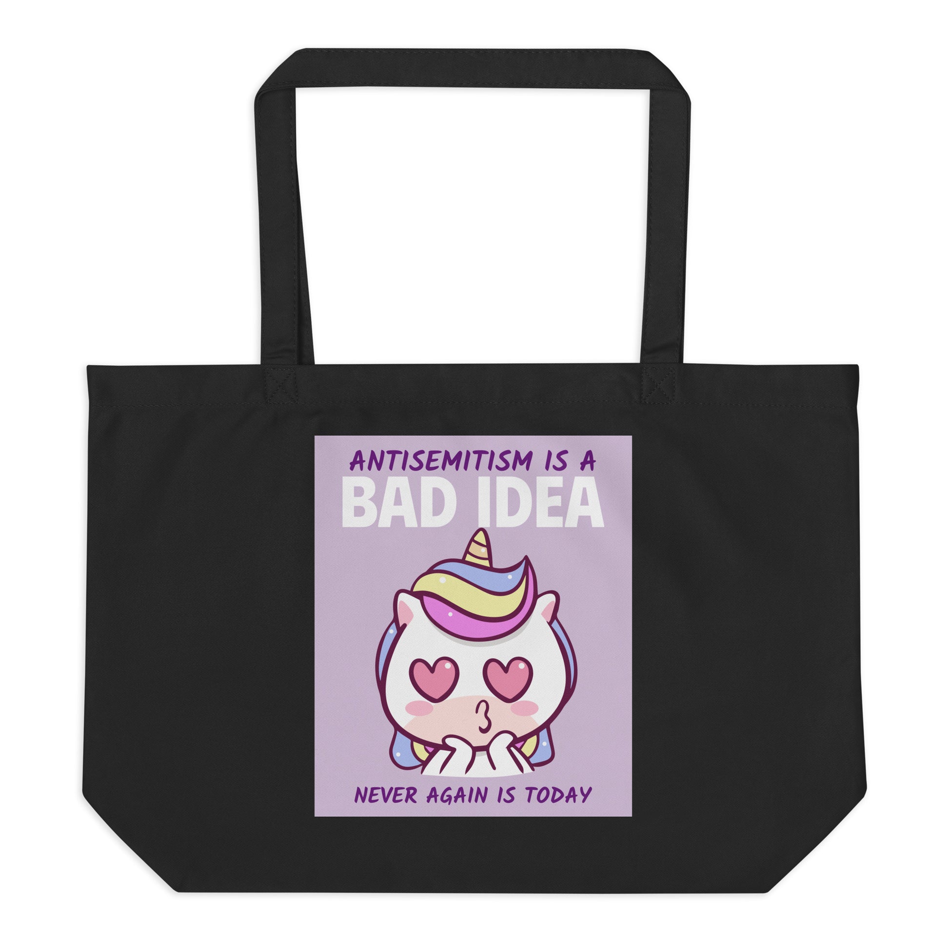 Bad Idea | Antisemitism | Large Organic Tote Bag Jouparty