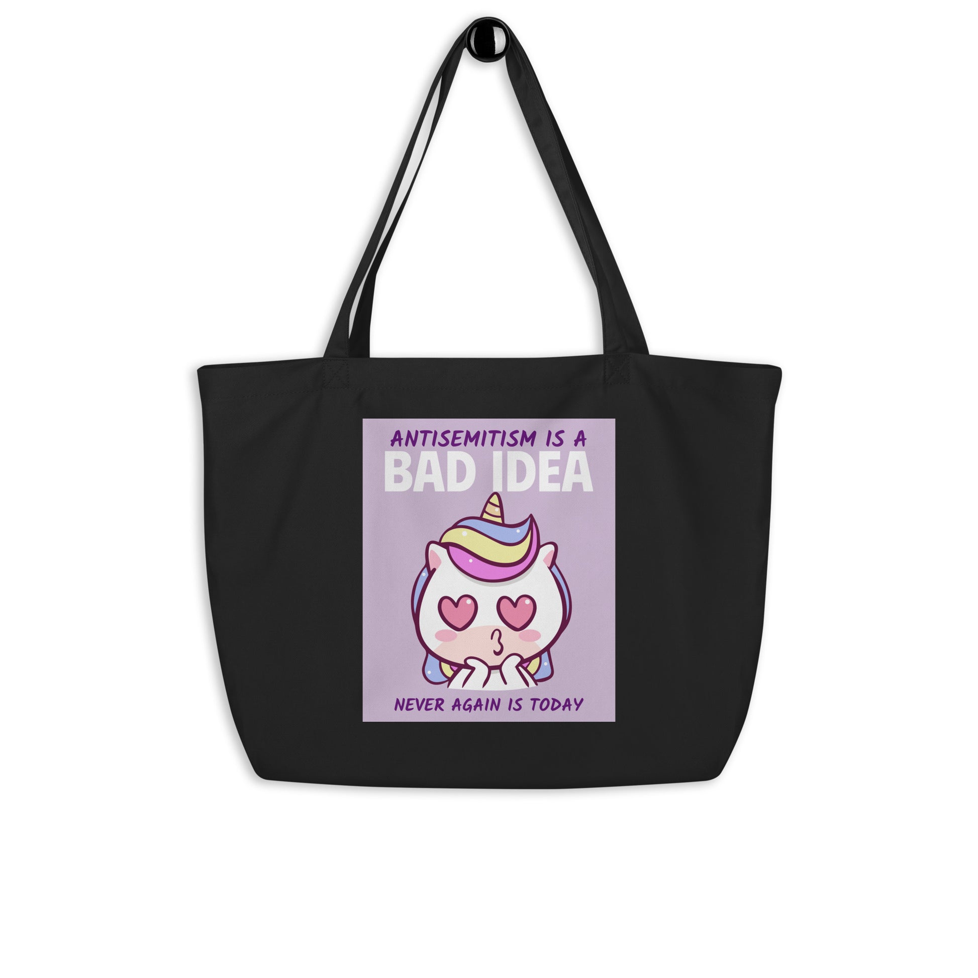 Bad Idea | Antisemitism | Large Organic Tote Bag Jouparty