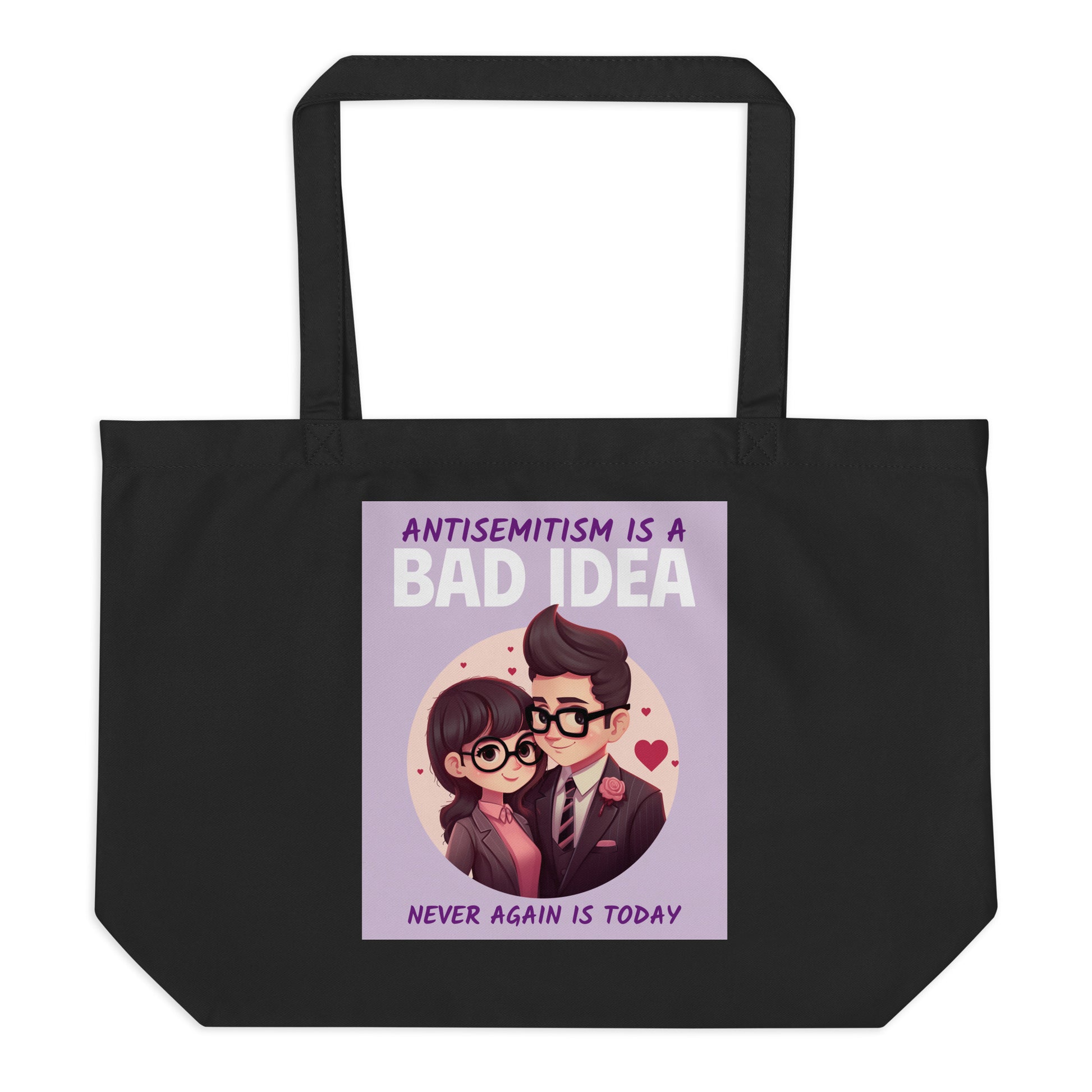 Bad Idea | Antisemitism | Large Organic Tote Bag Jouparty