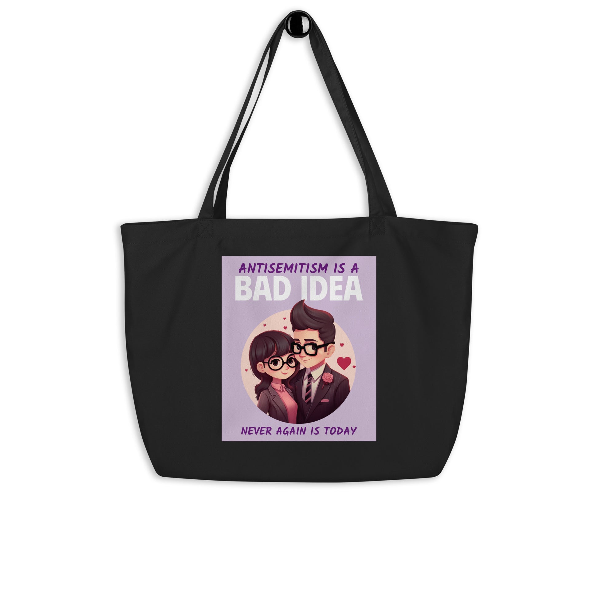 Bad Idea | Antisemitism | Large Organic Tote Bag Jouparty