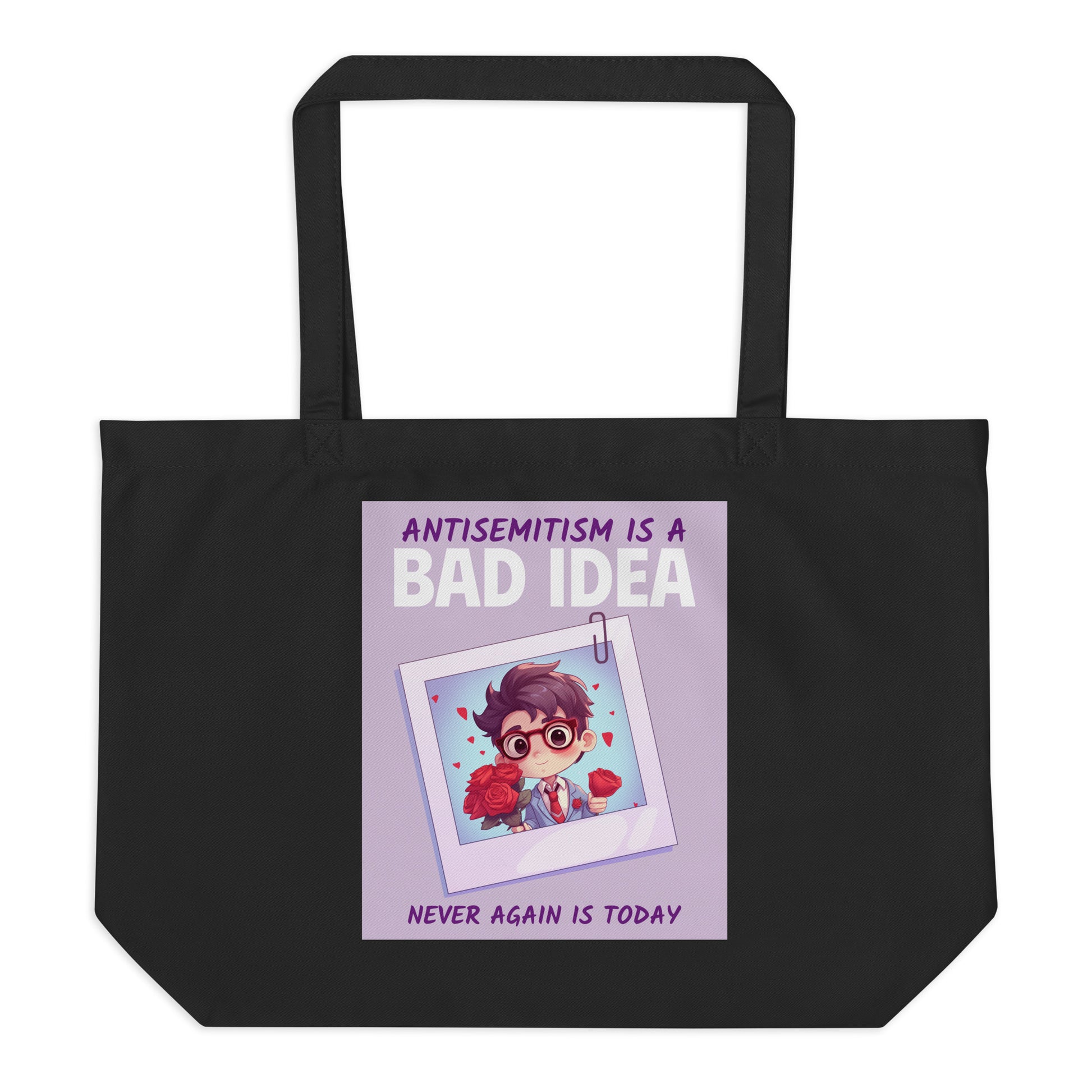 Bad Idea | Antisemitism | Large Organic Tote Bag Jouparty