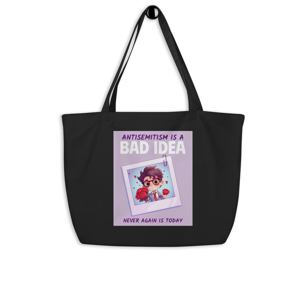 Bad Idea | Antisemitism | Large Organic Tote Bag Jouparty