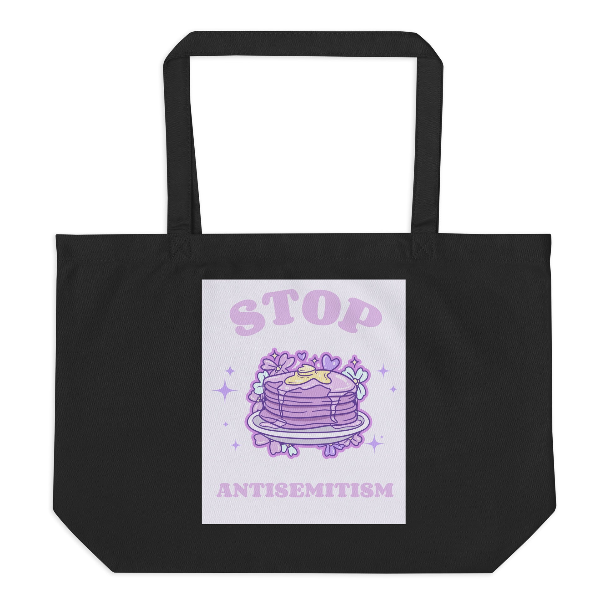 Stop Antisemitism | Purple & Cute Edition | Large Organic Tote Bag