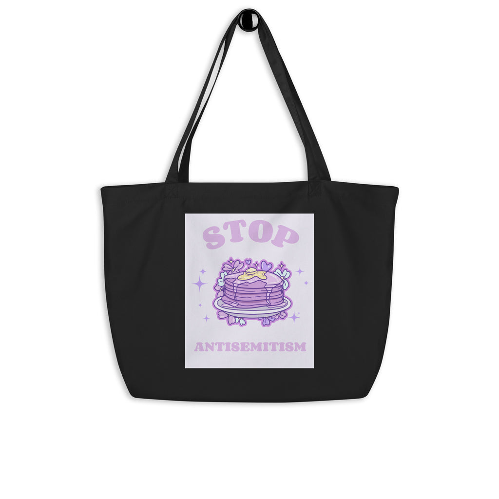 Stop Antisemitism | Purple & Cute Edition | Large Organic Tote Bag
