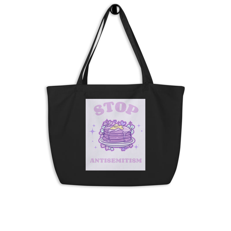 Stop Antisemitism | Purple & Cute Edition | Large Organic Tote Bag