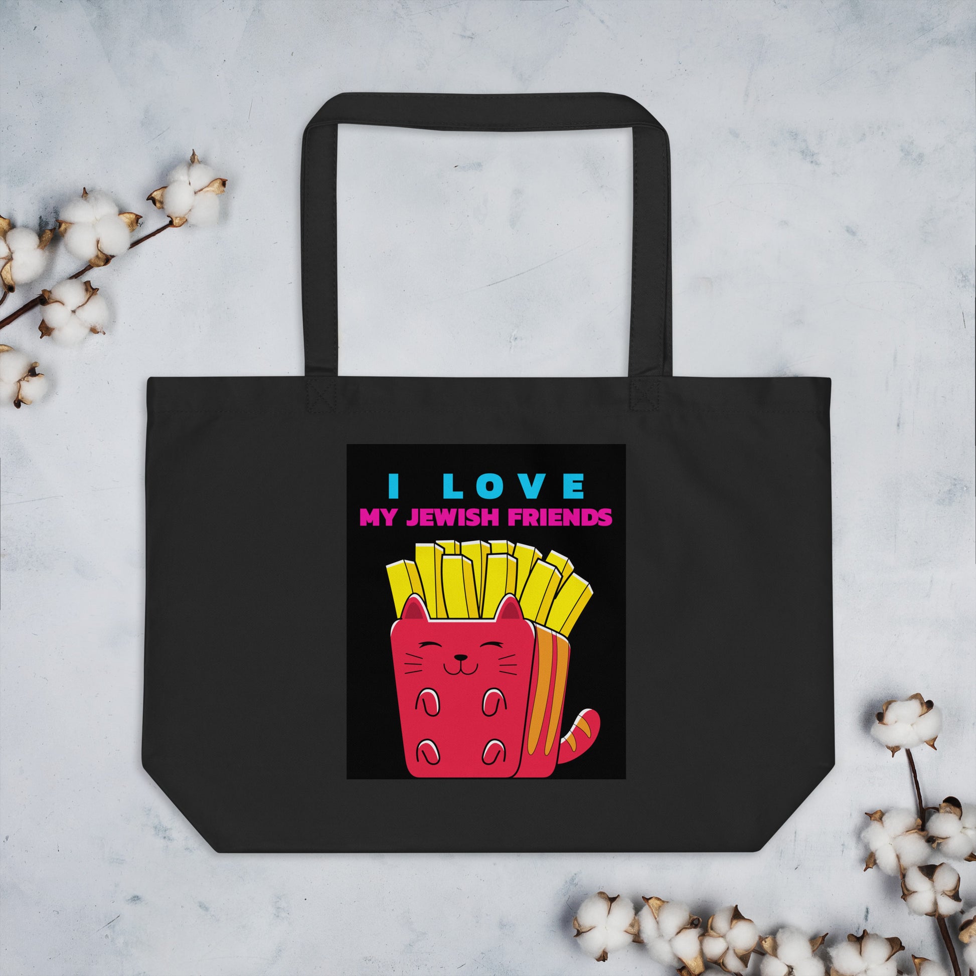 I Love My Jewish Friends | Large Organic Tote Bag Jouparty