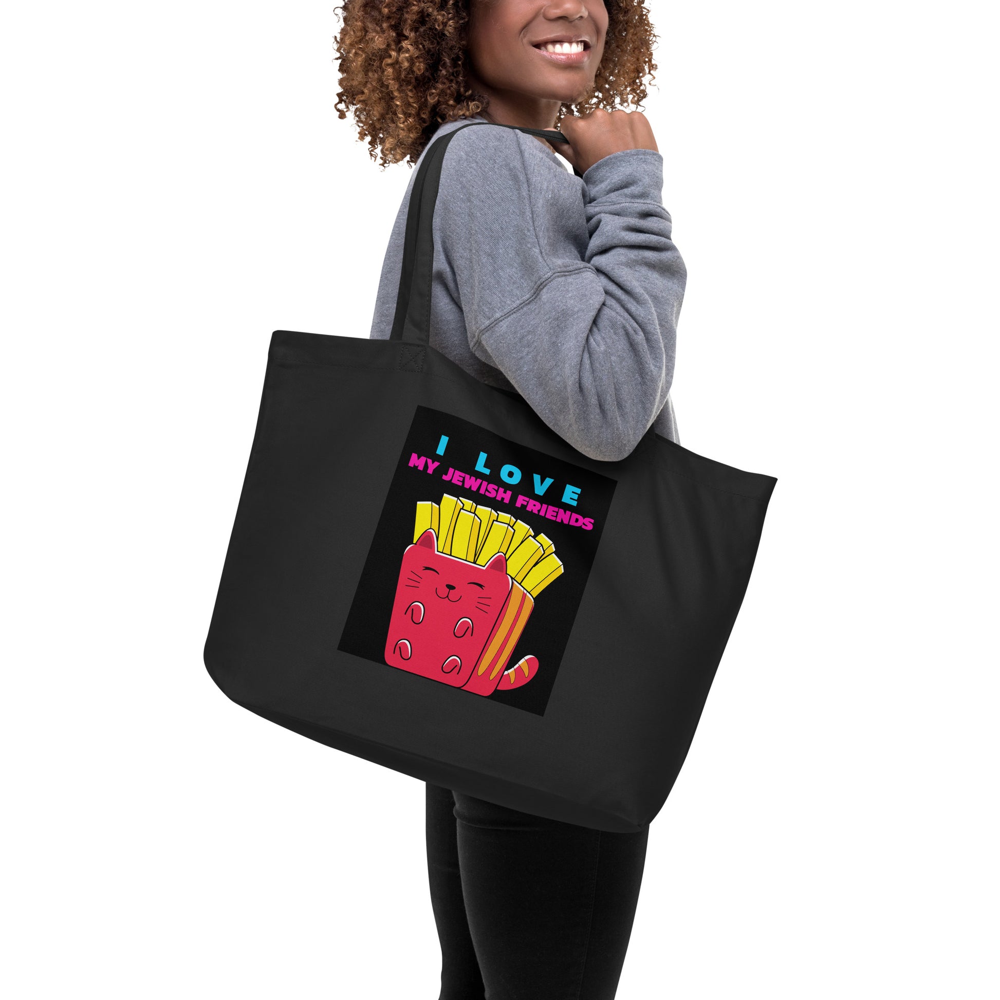 I Love My Jewish Friends | Large Organic Tote Bag Jouparty