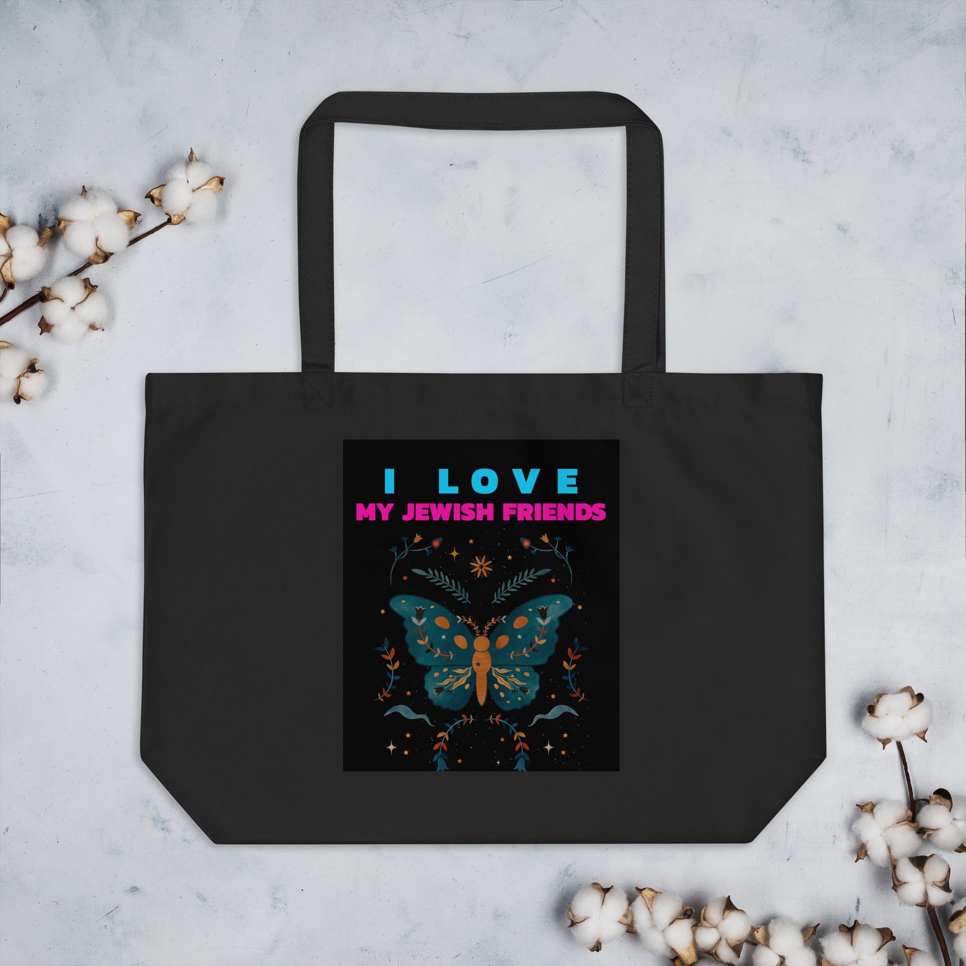 I Love My Jewish Friends | Large Organic Tote Bag Jouparty