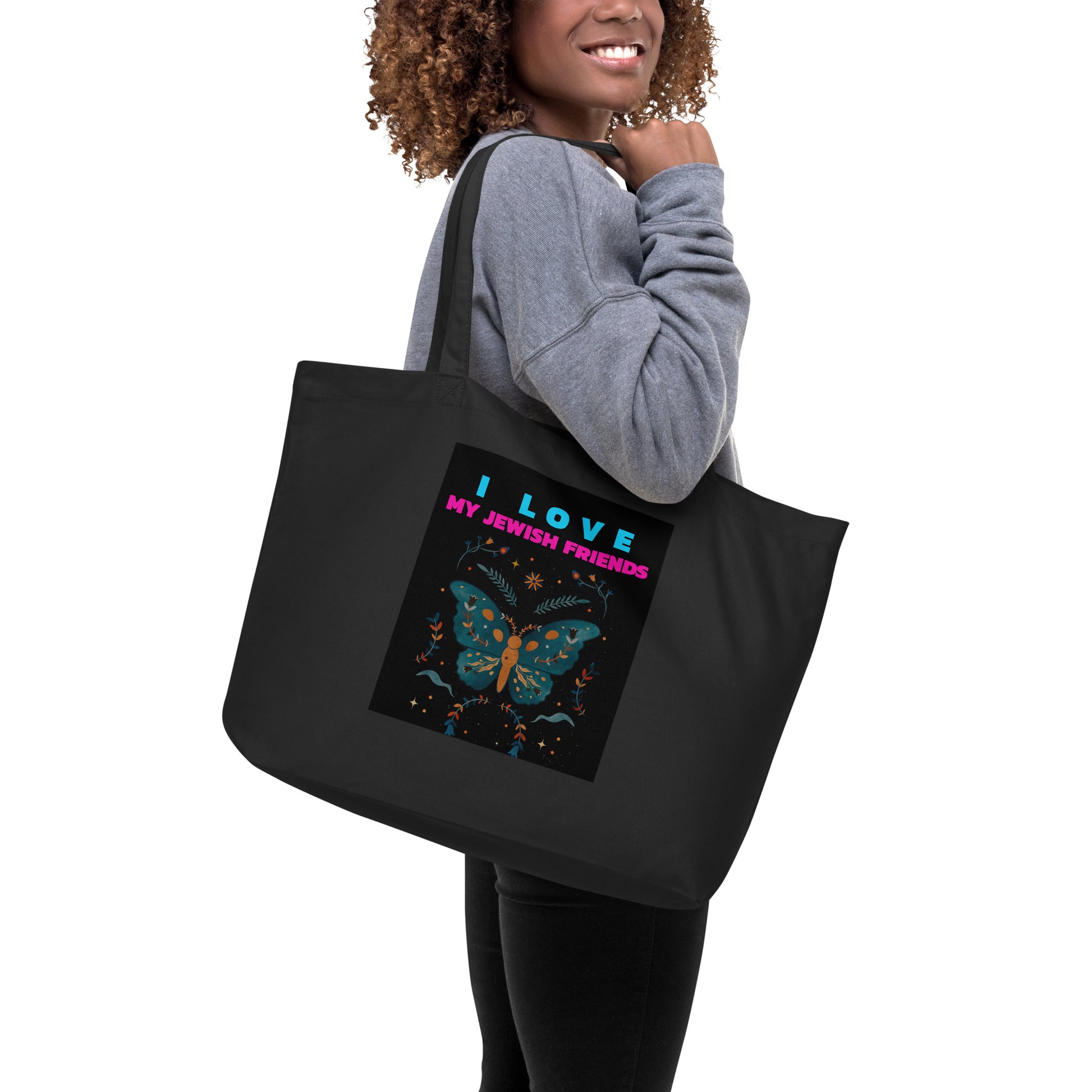 I Love My Jewish Friends | Large Organic Tote Bag Jouparty