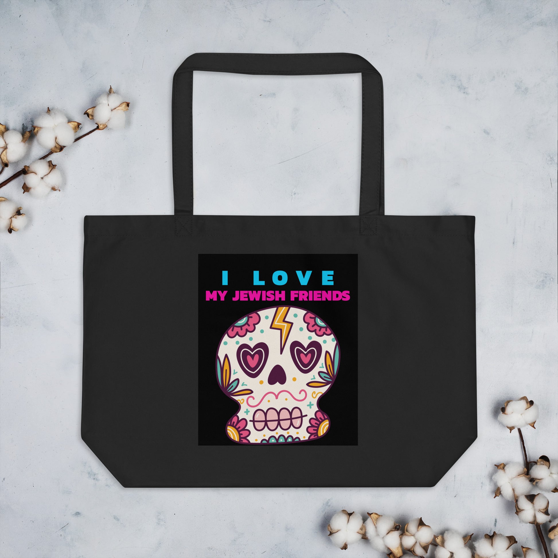 I Love My Jewish Friends | Large Organic Tote Bag Jouparty