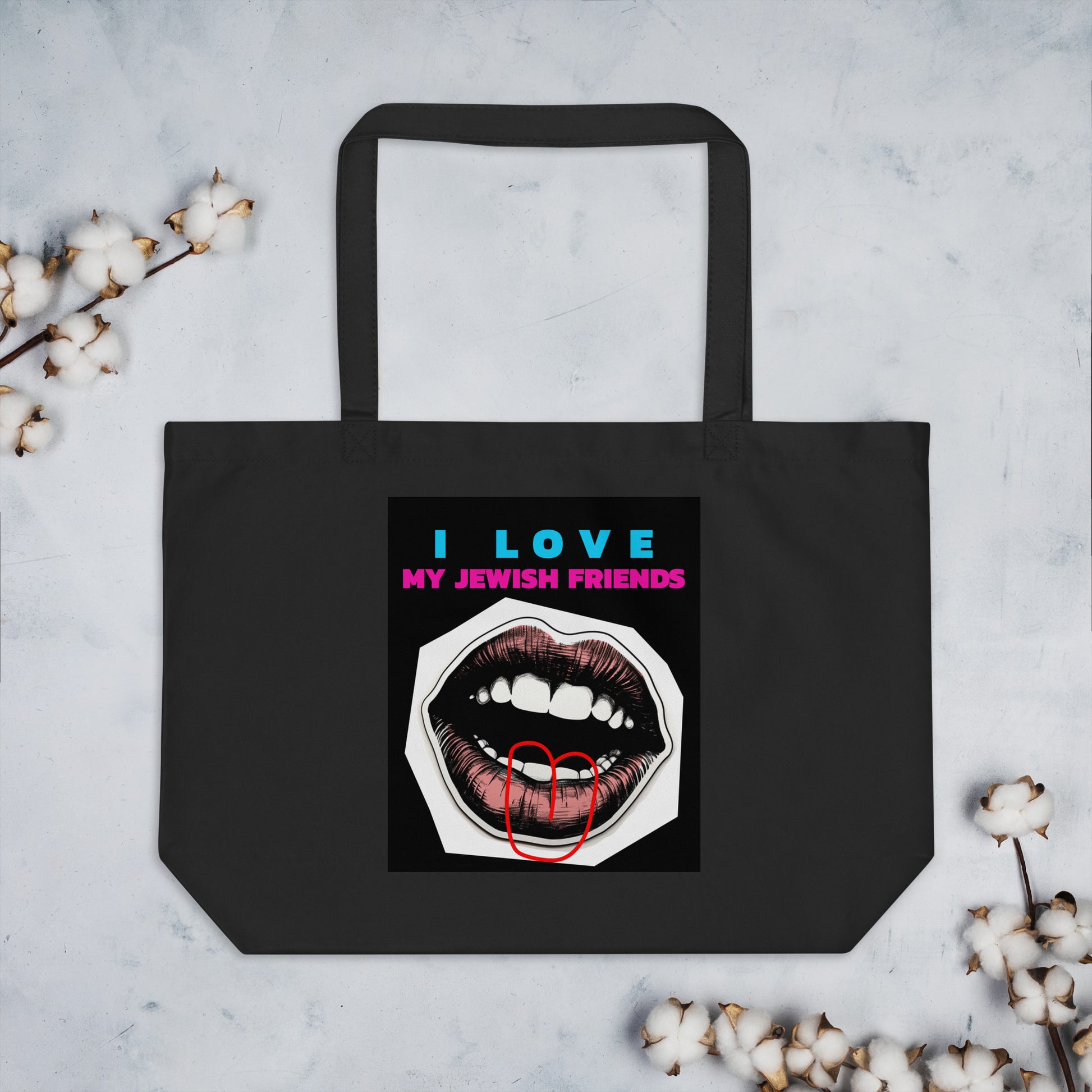 I Love My Jewish Friends | Large Organic Tote Bag Jouparty