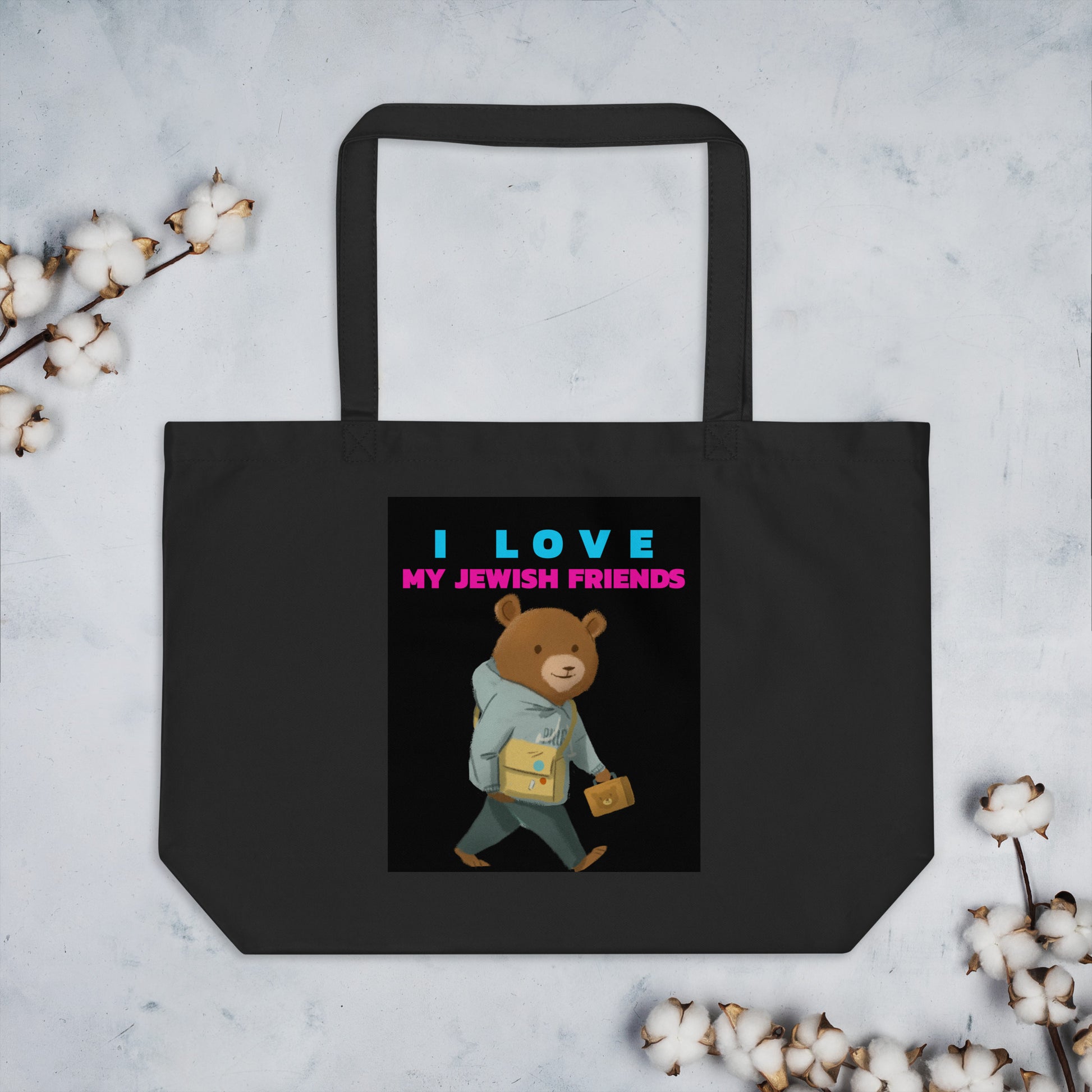 I Love My Jewish Friends | Large Organic Tote Bag Jouparty