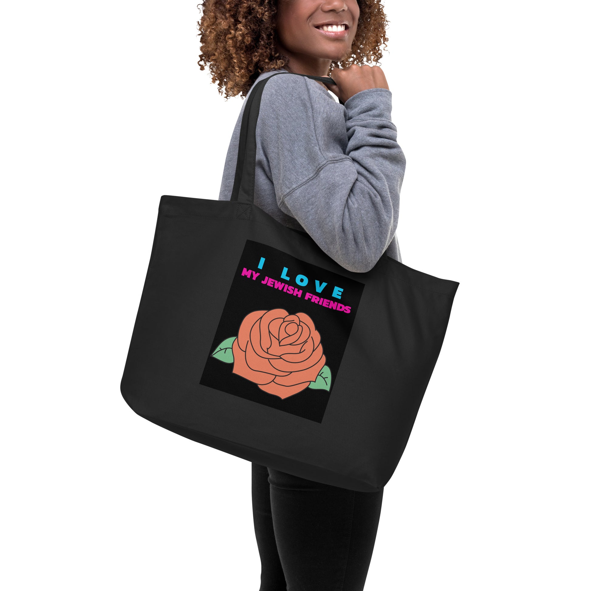 I Love My Jewish Friends | Large Organic Tote Bag Jouparty