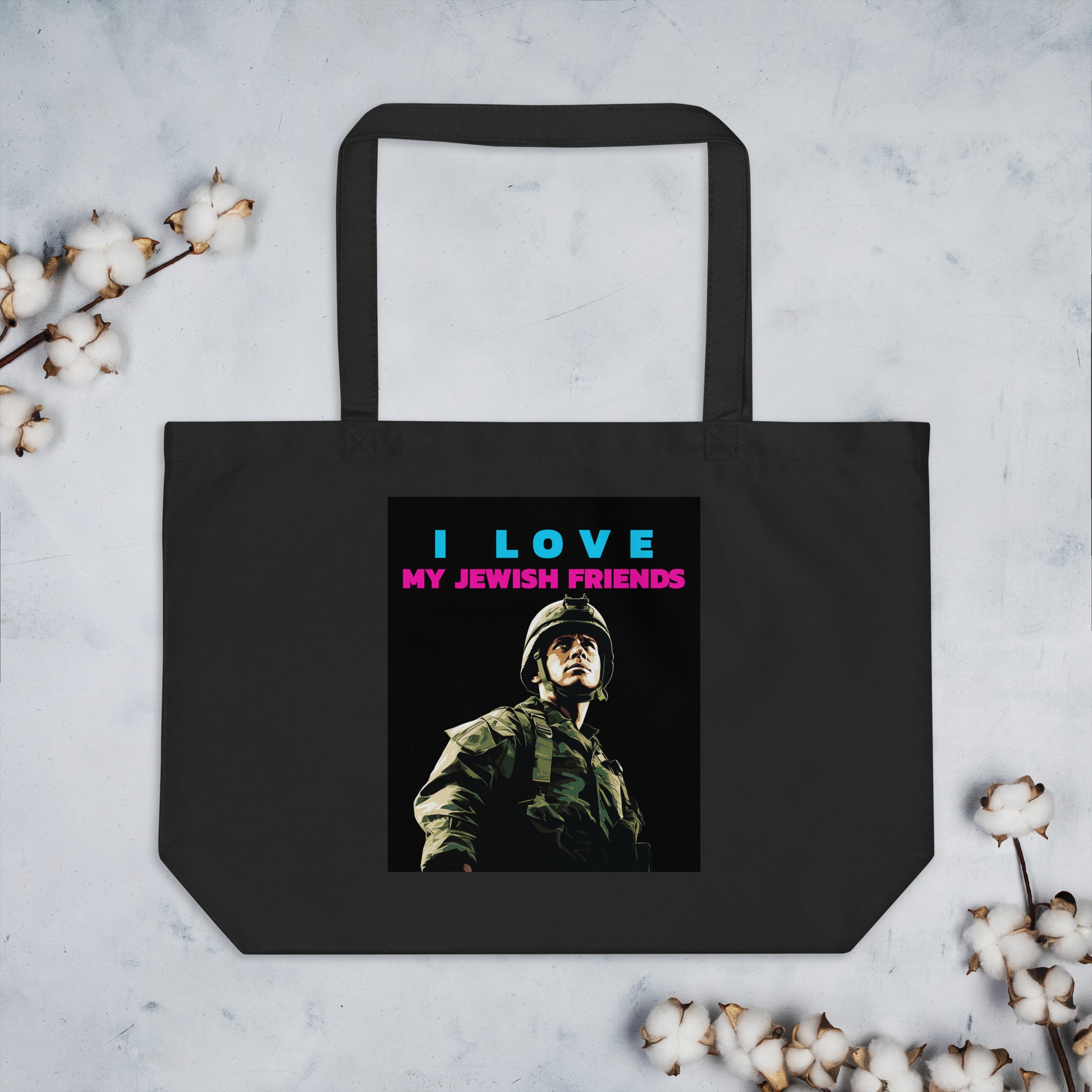I Love My Jewish Friends | Large Organic Tote Bag Jouparty