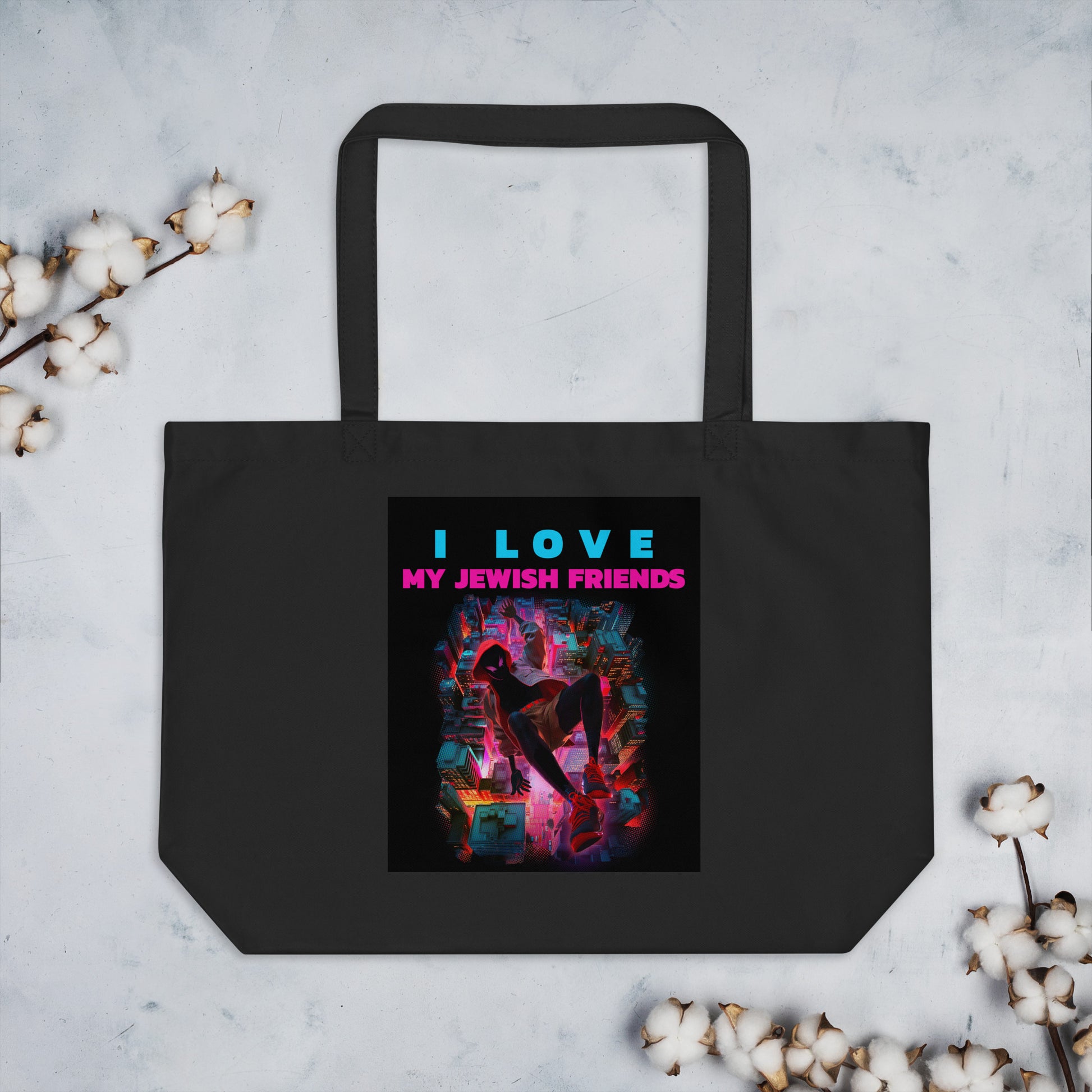 I Love My Jewish Friends | Large Organic Tote Bag Jouparty