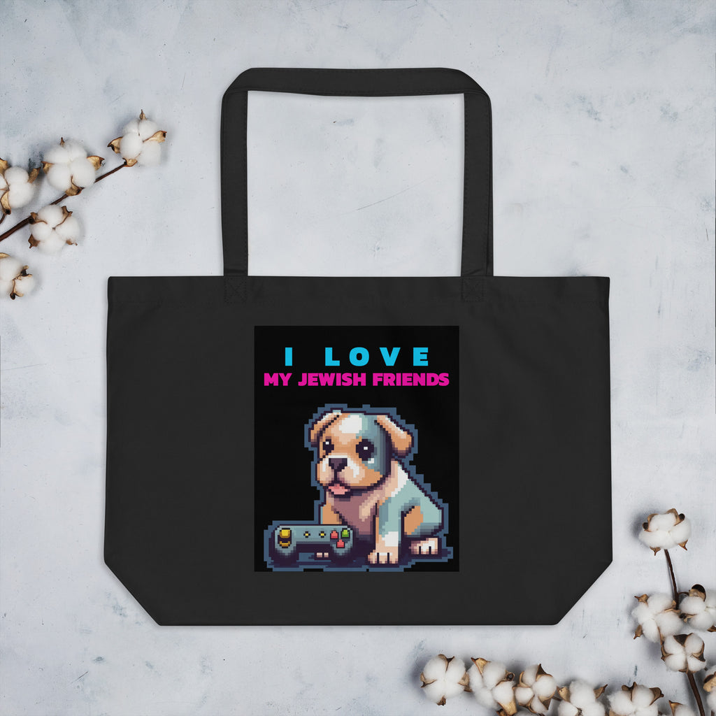 I Love My Jewish Friends | Large Organic Tote Bag Jouparty