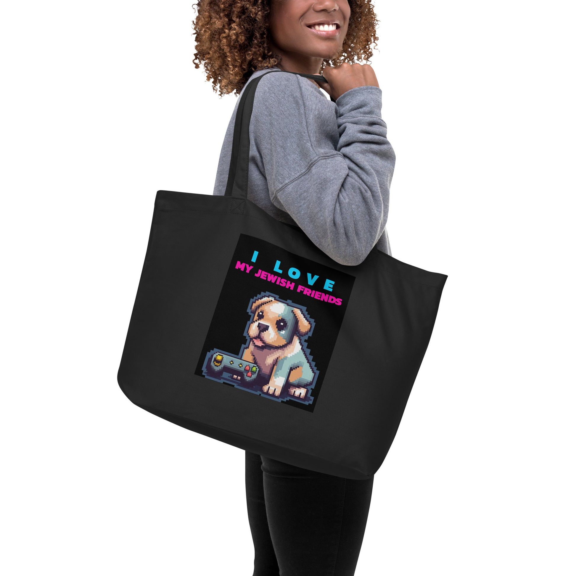 I Love My Jewish Friends | Large Organic Tote Bag Jouparty